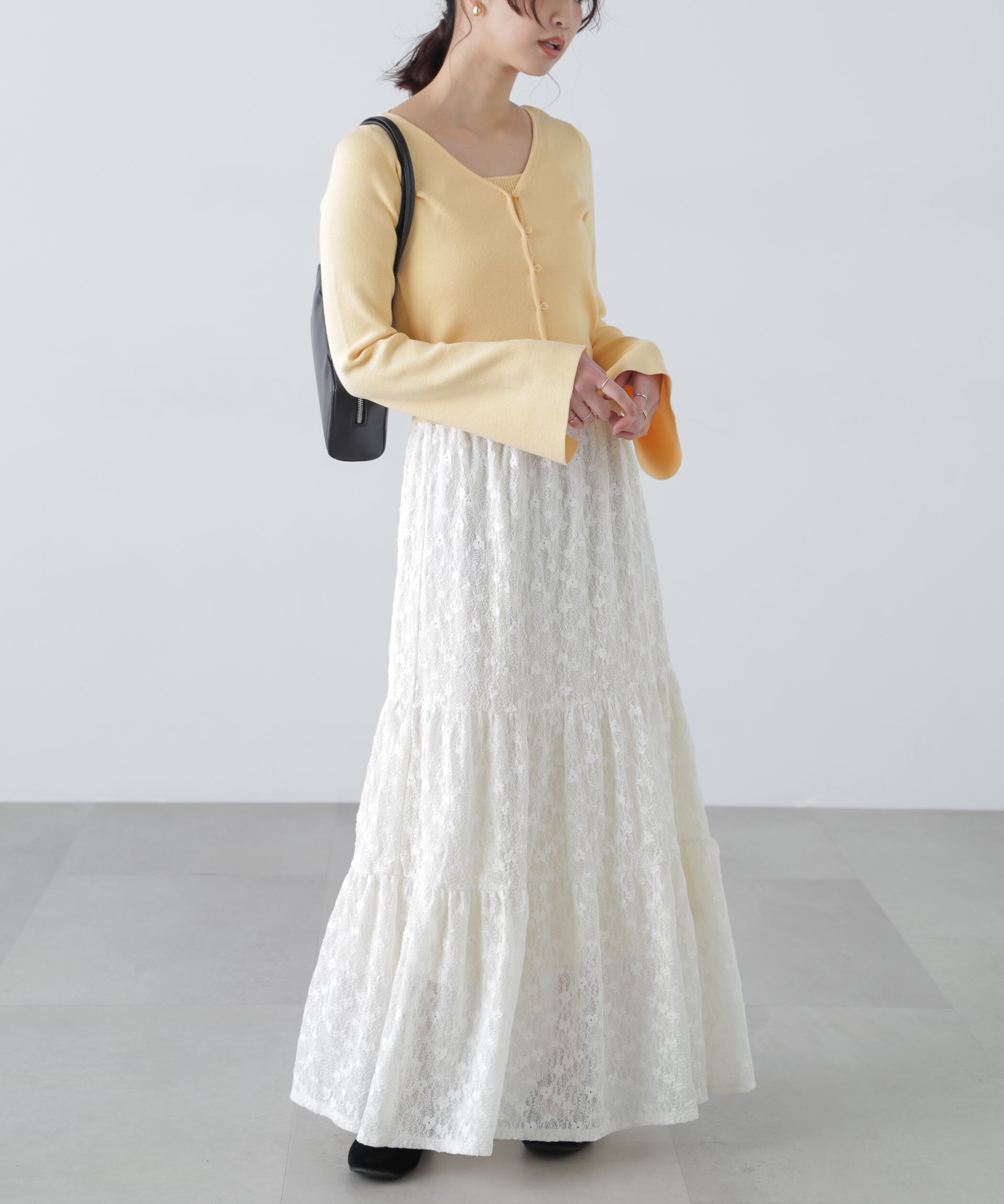  「レースティアードフレアスカート」|スカート|