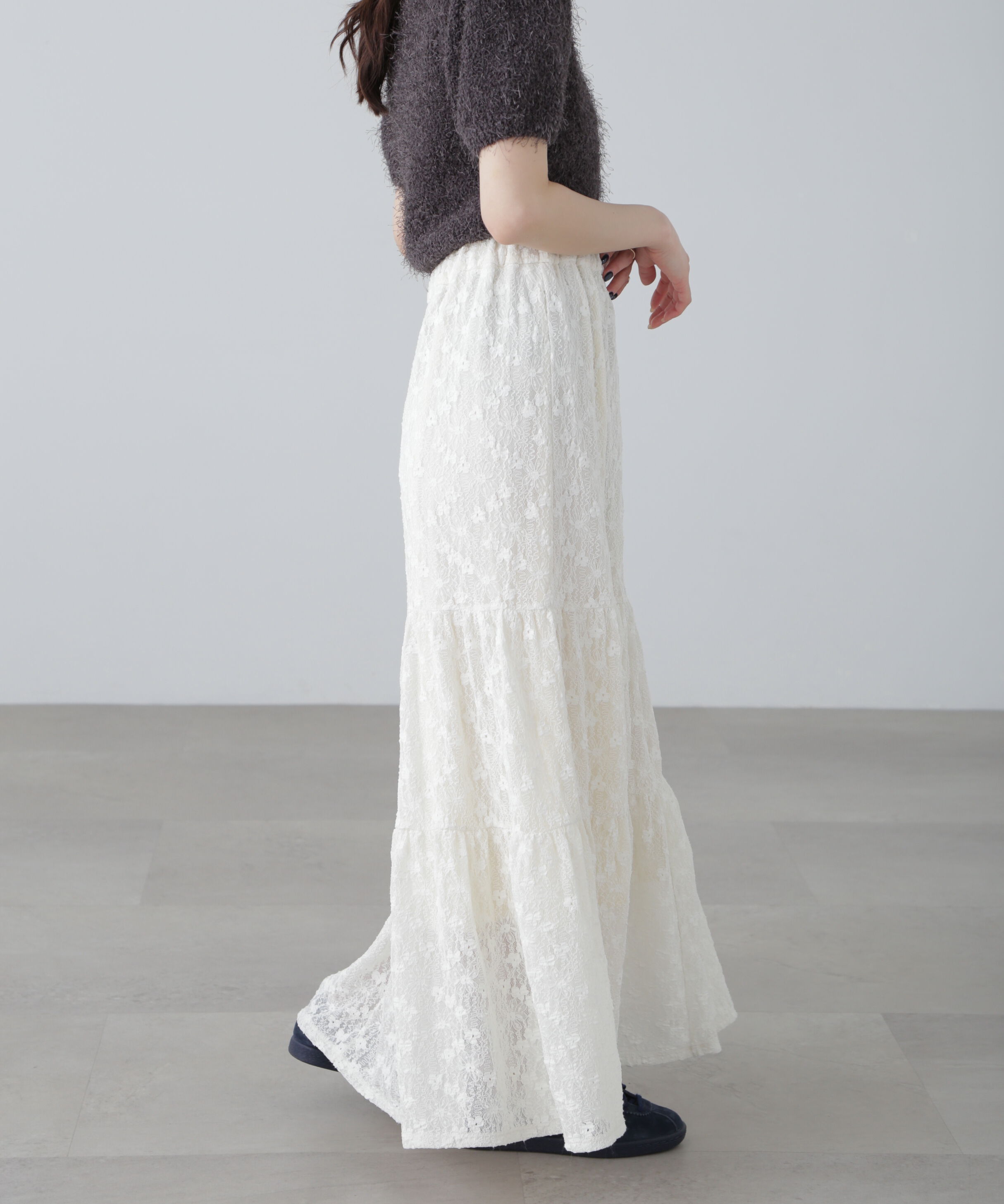  「レースティアードフレアスカート」|スカート|