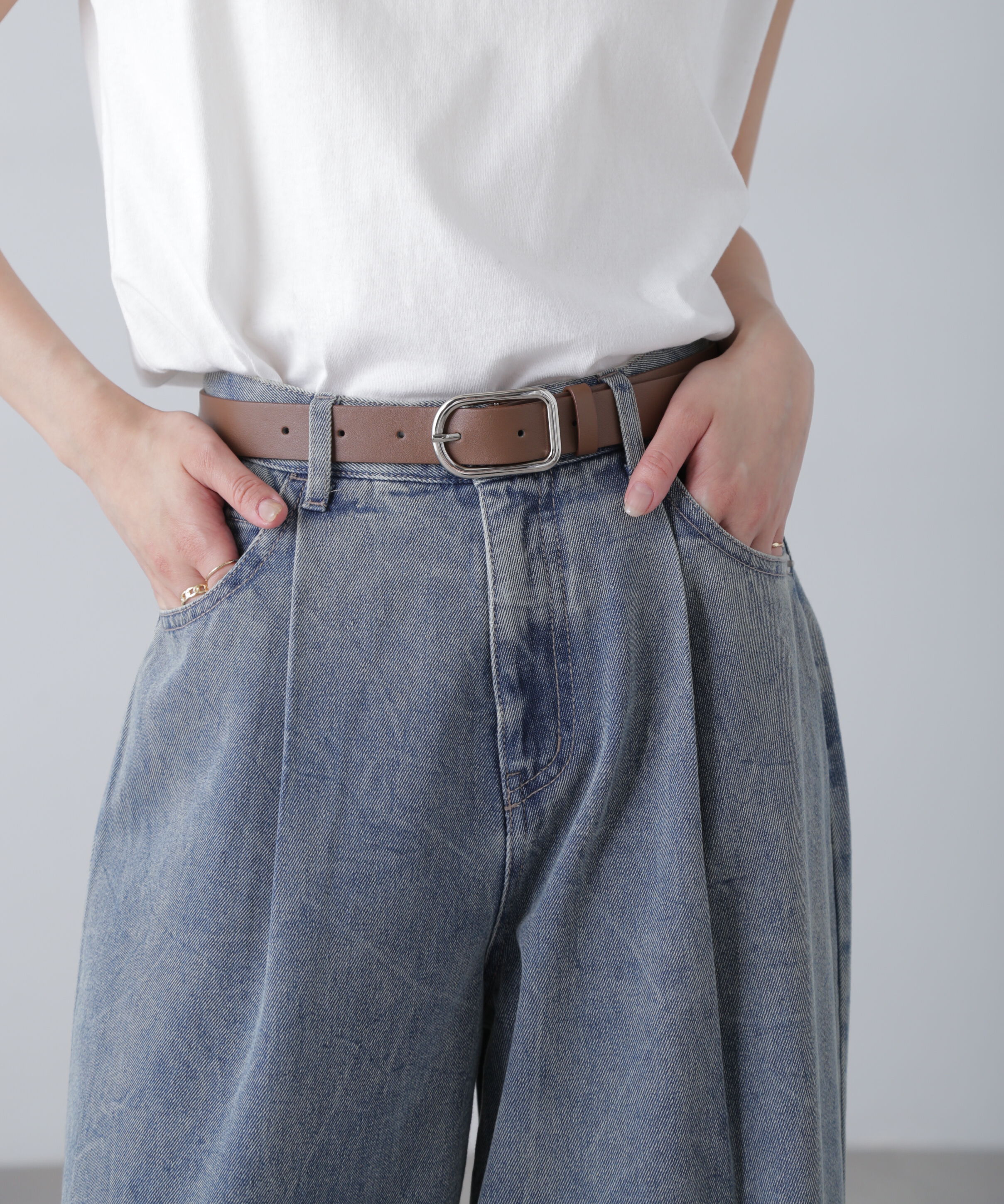  「ロングDカンベルト」|ハンカチ|ブラウン