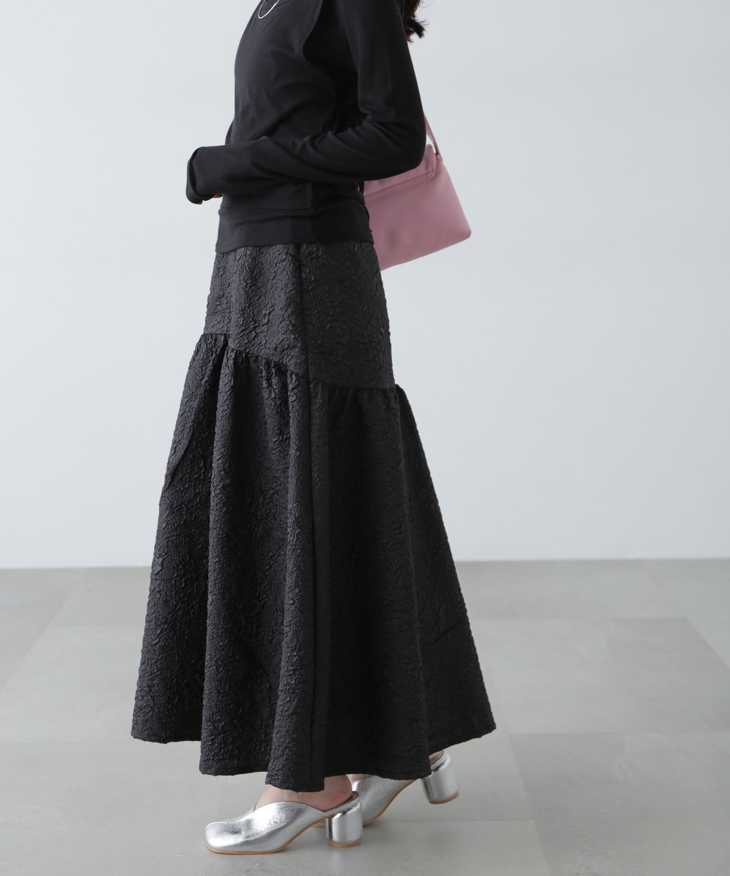  「エンボスティアードスカート」|スカート|