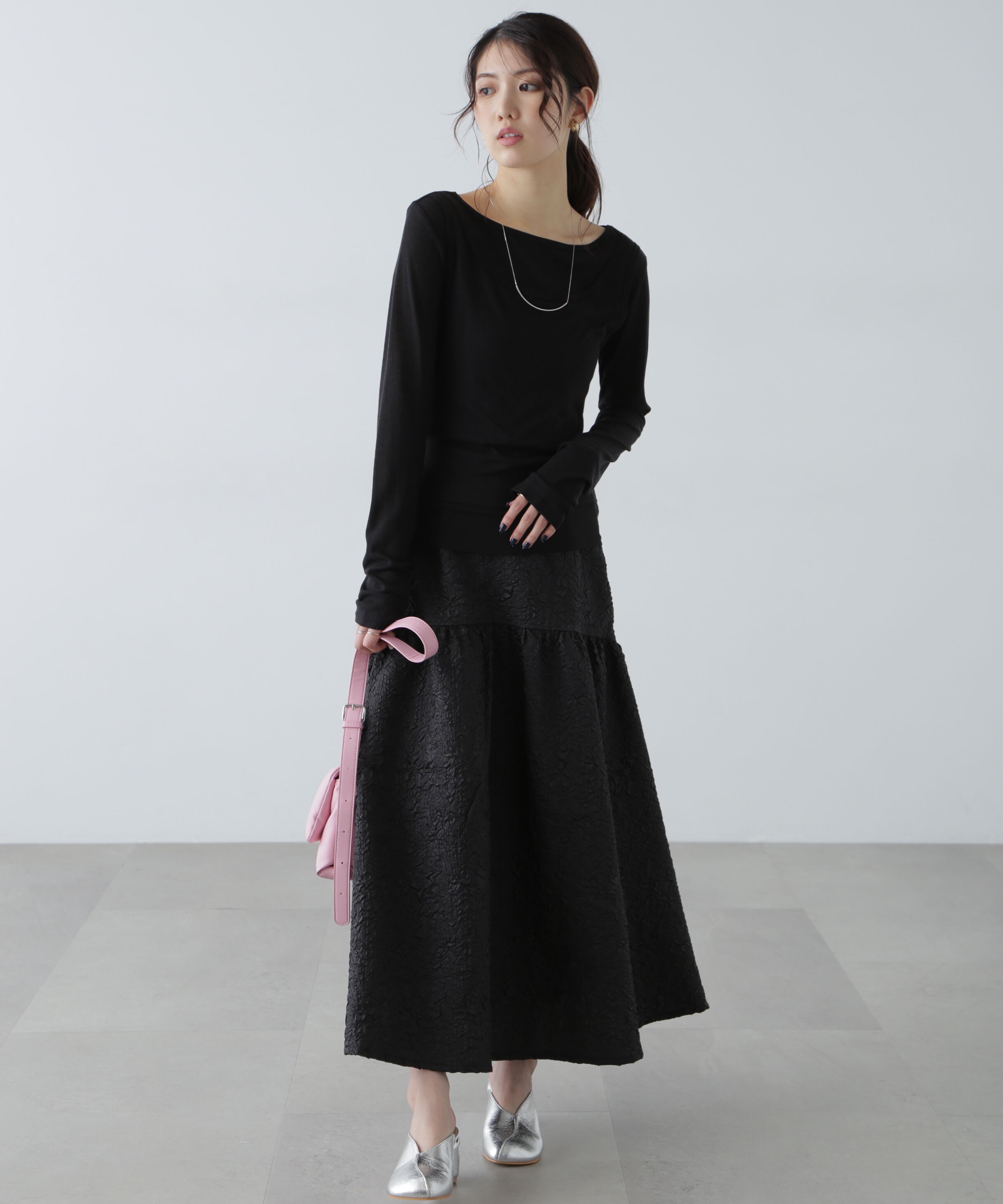  「エンボスティアードスカート」|スカート|