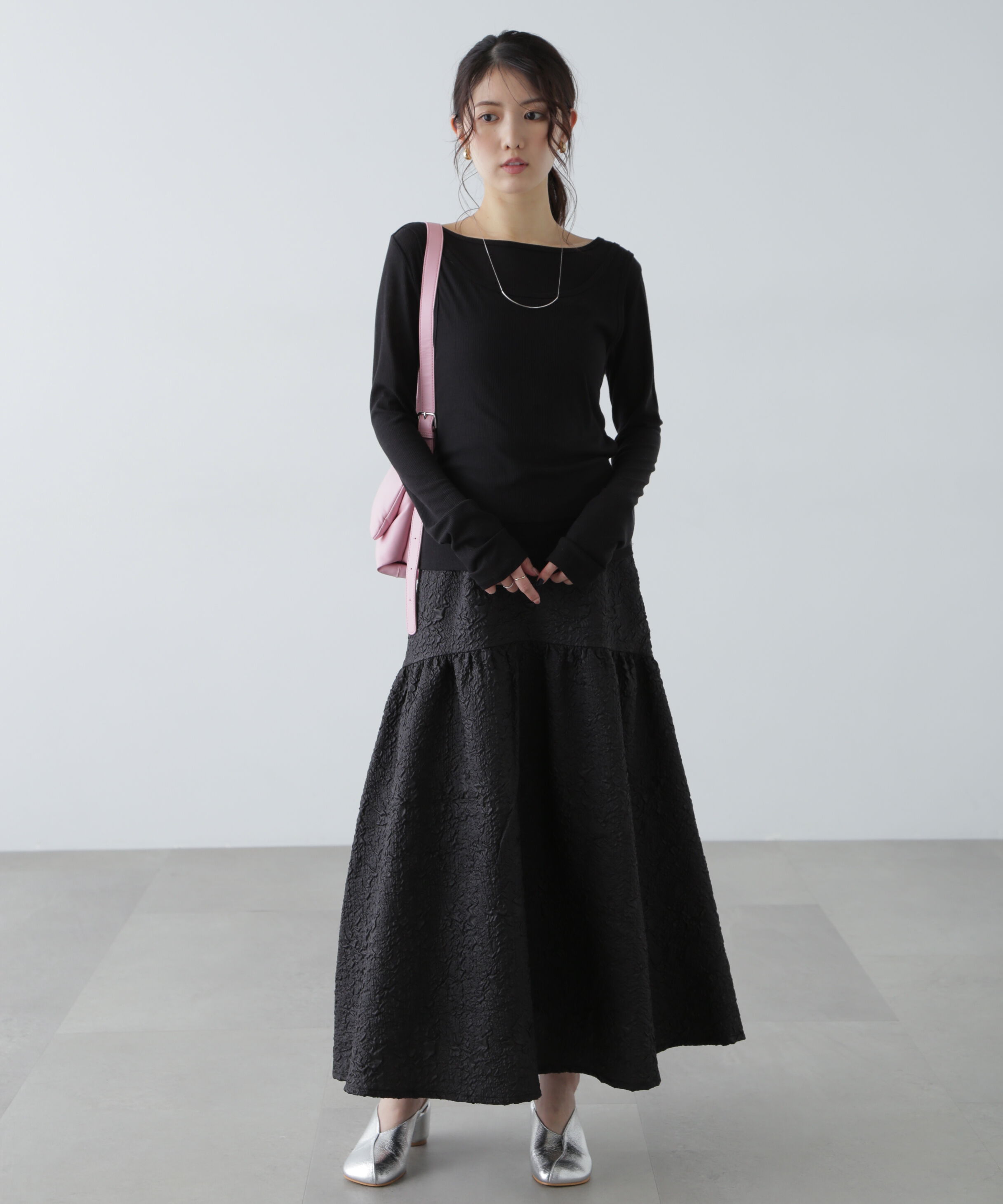  「エンボスティアードスカート」|スカート|