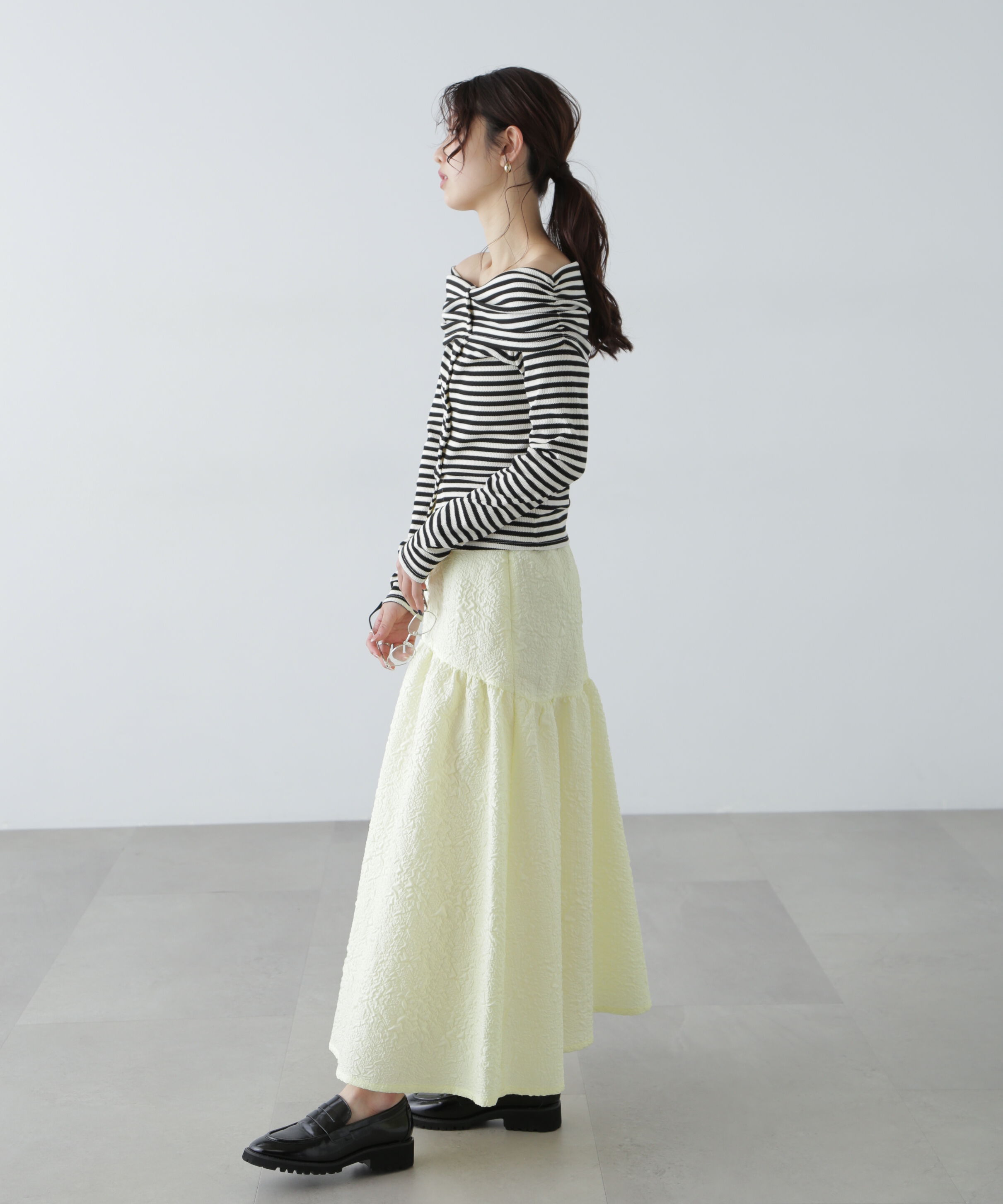  「エンボスティアードスカート」|スカート|