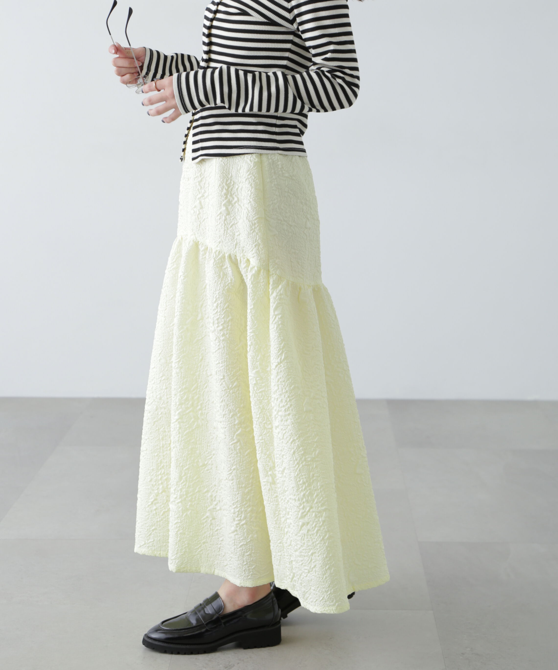  「エンボスティアードスカート」|スカート|