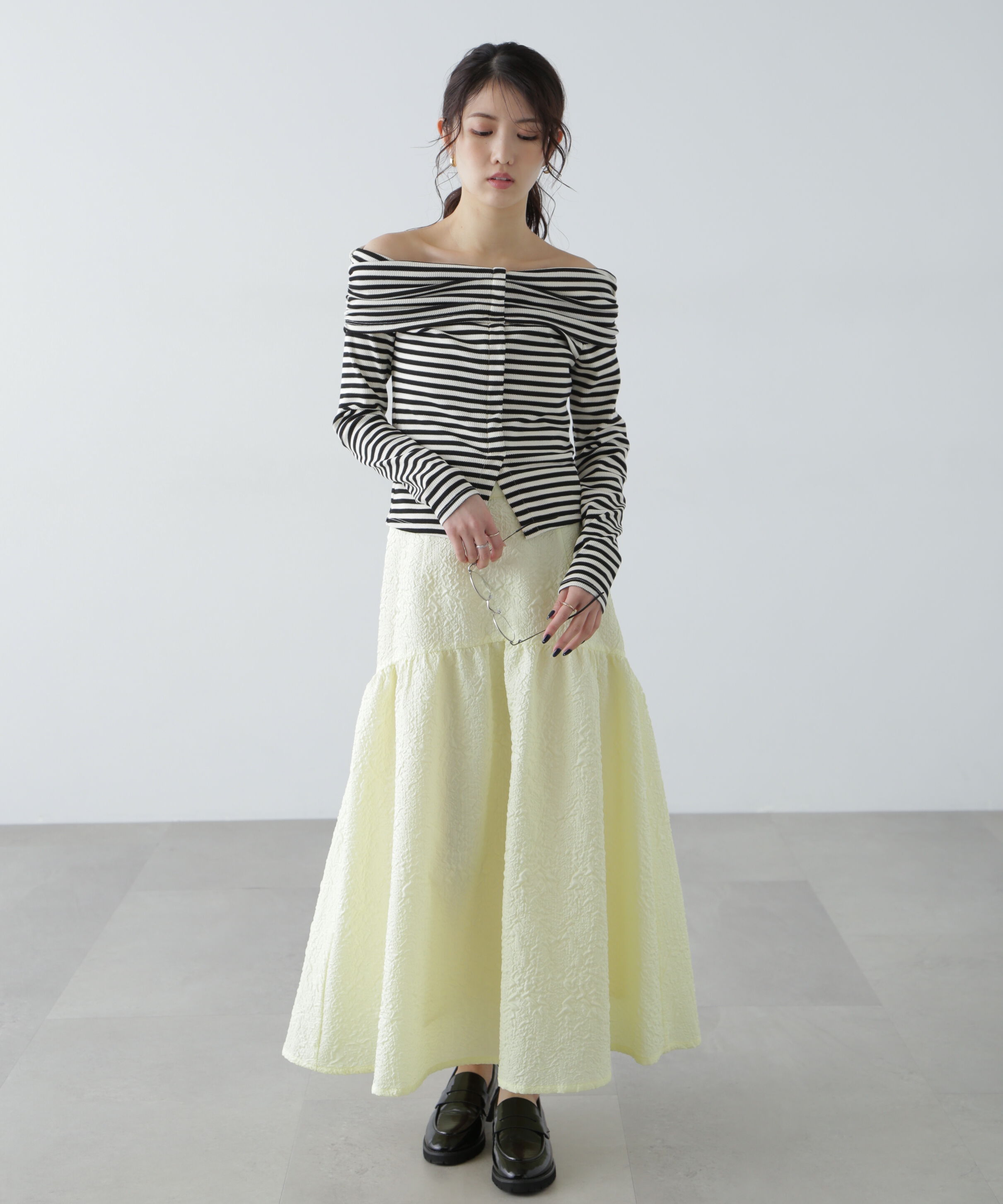  「エンボスティアードスカート」|スカート|