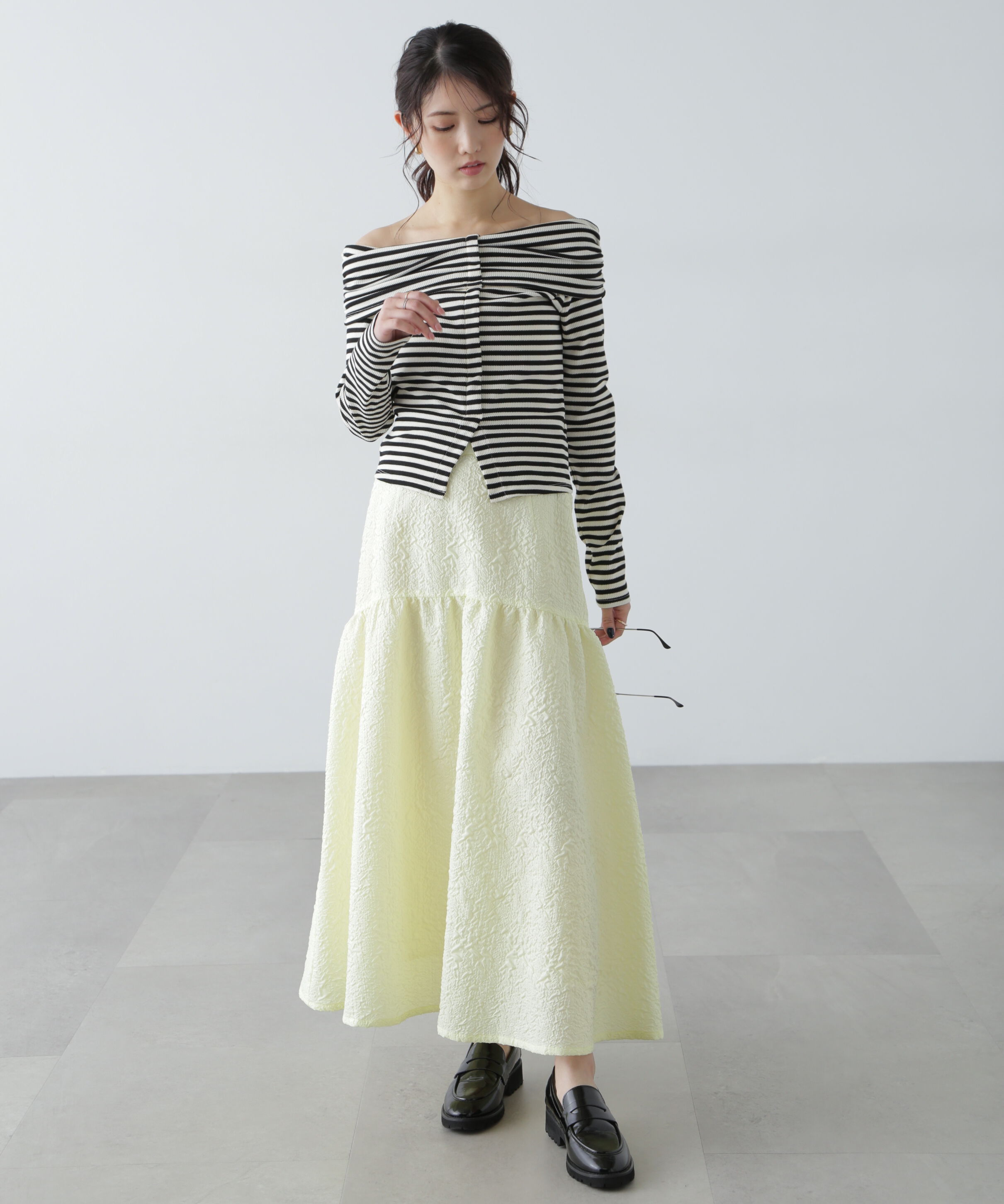  「エンボスティアードスカート」|スカート|