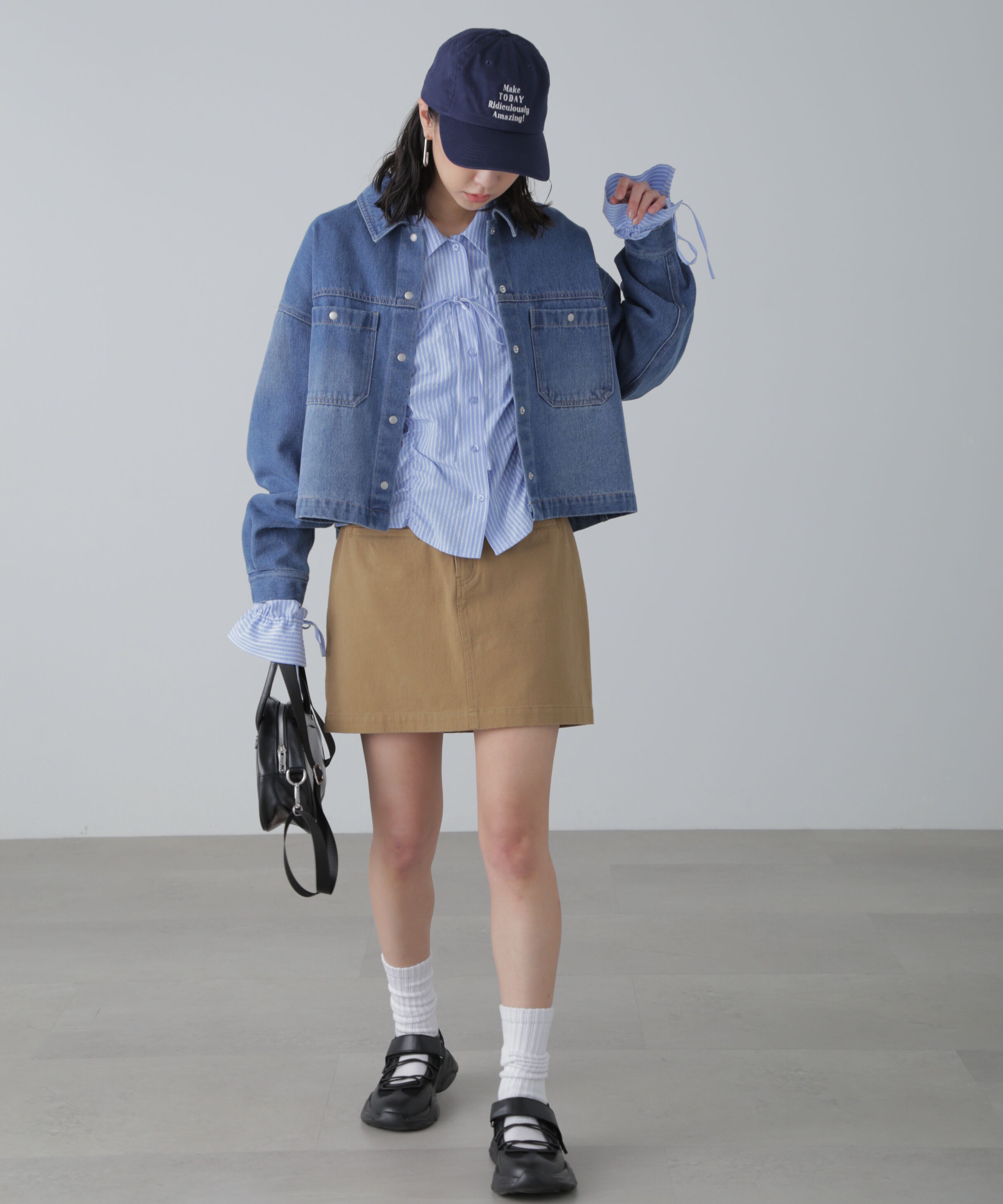  「フロントポケットショートシャツブルゾン」|ブルゾン・スタジャン|