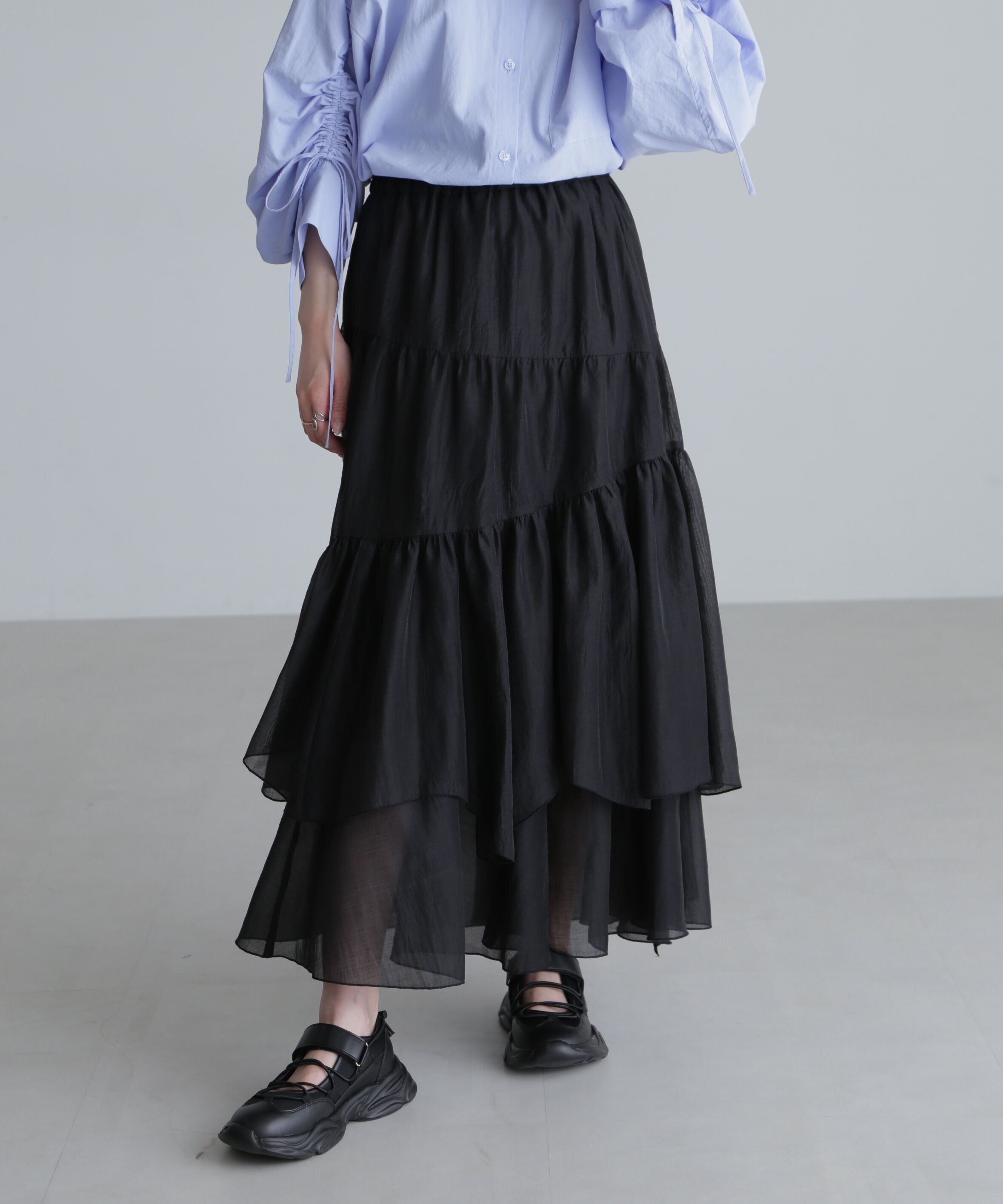  「シアーランダムフリルスカート」|スカート|