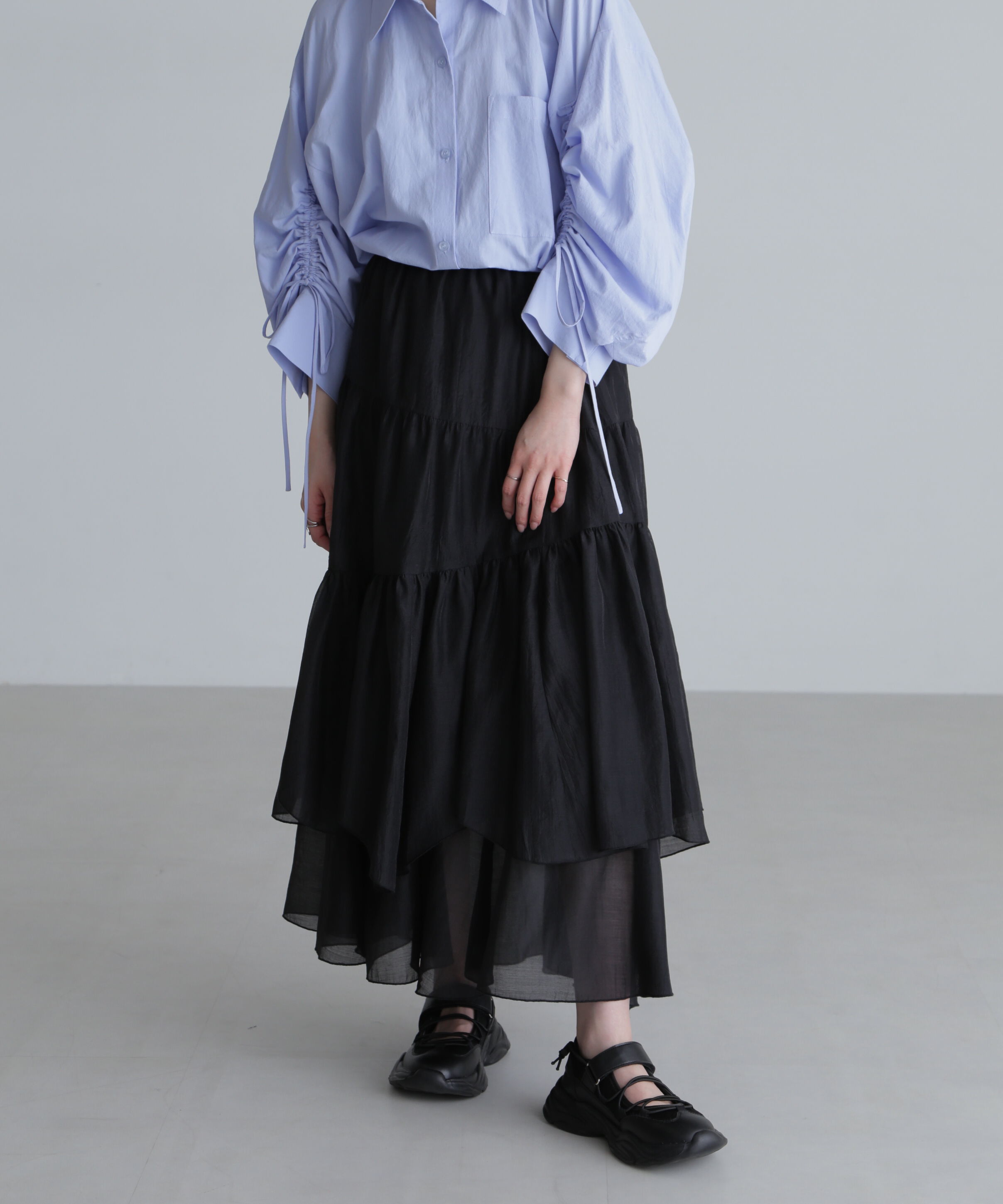  「シアーランダムフリルスカート」|スカート|