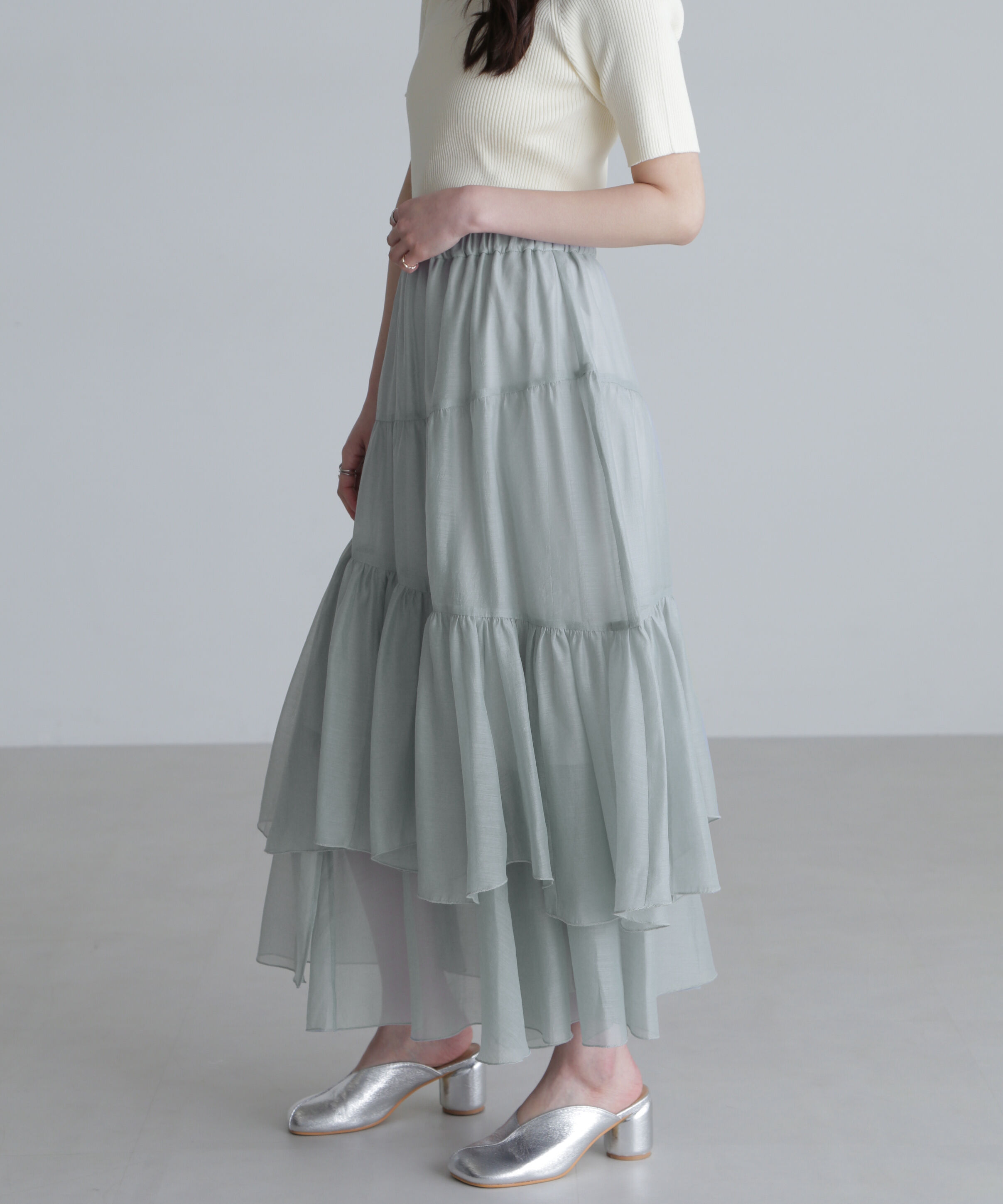  「シアーランダムフリルスカート」|スカート|