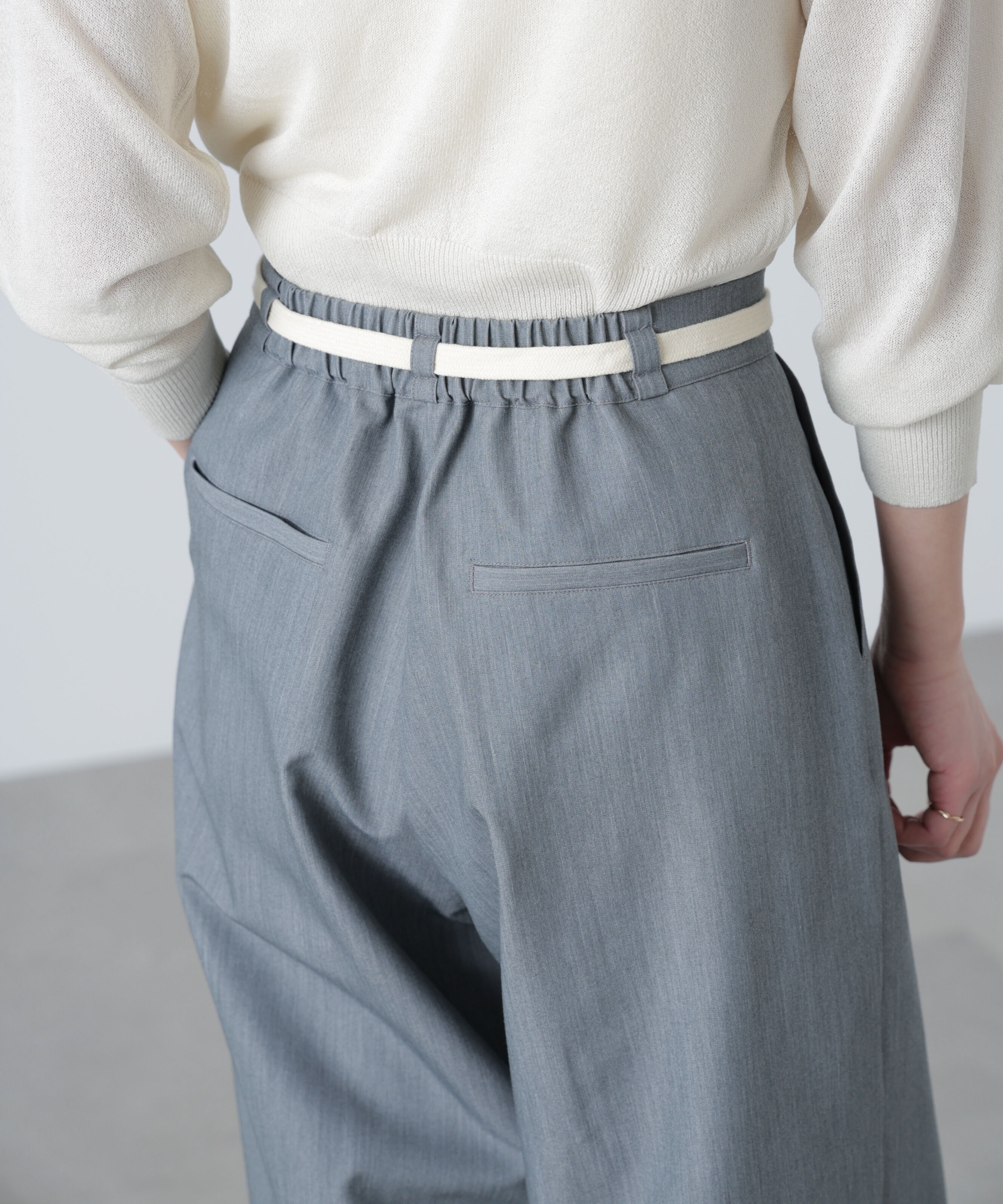  「杉綾リボンベルトワイドパンツ」|その他|