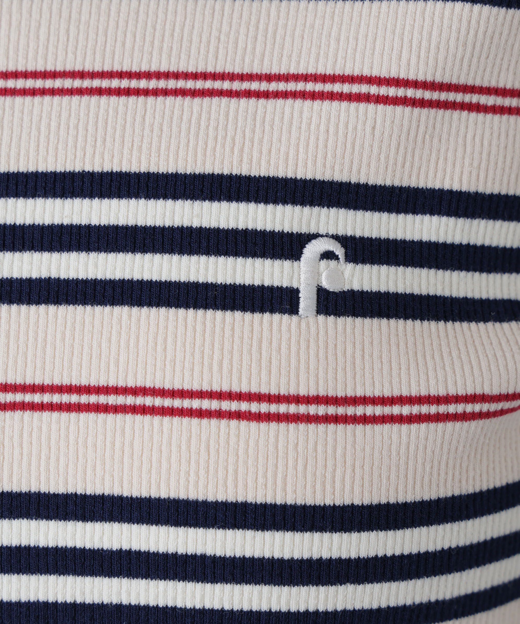  「ワンポイント刺繍マルチボーダーカットソー」|Tシャツ・カットソー|