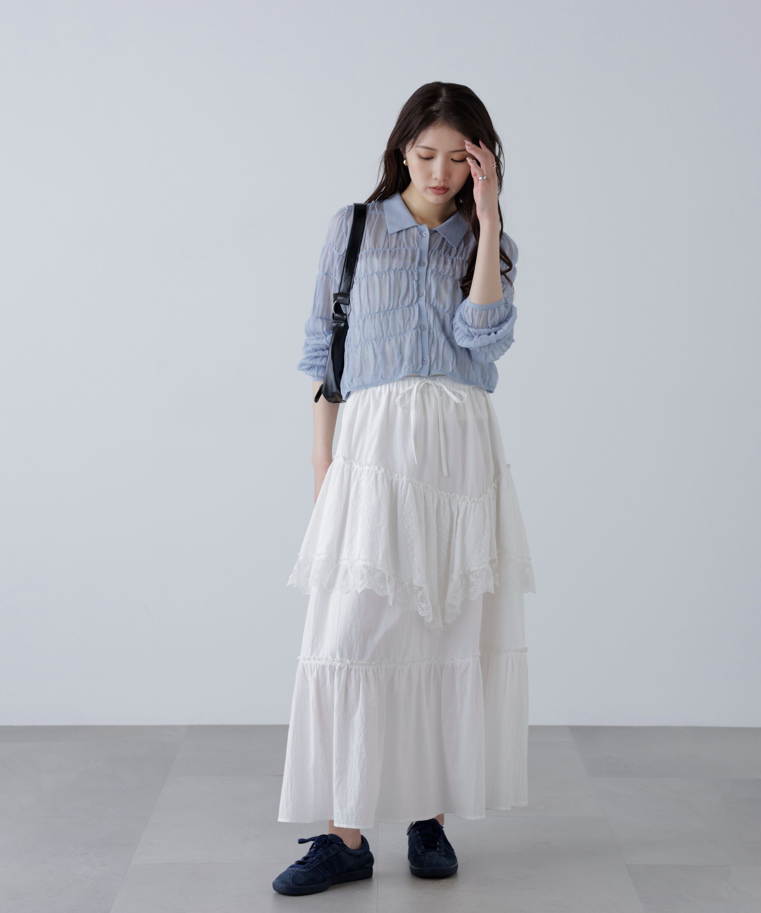  「シアーシャーリングポロカーディガン」|ニット・セーター|