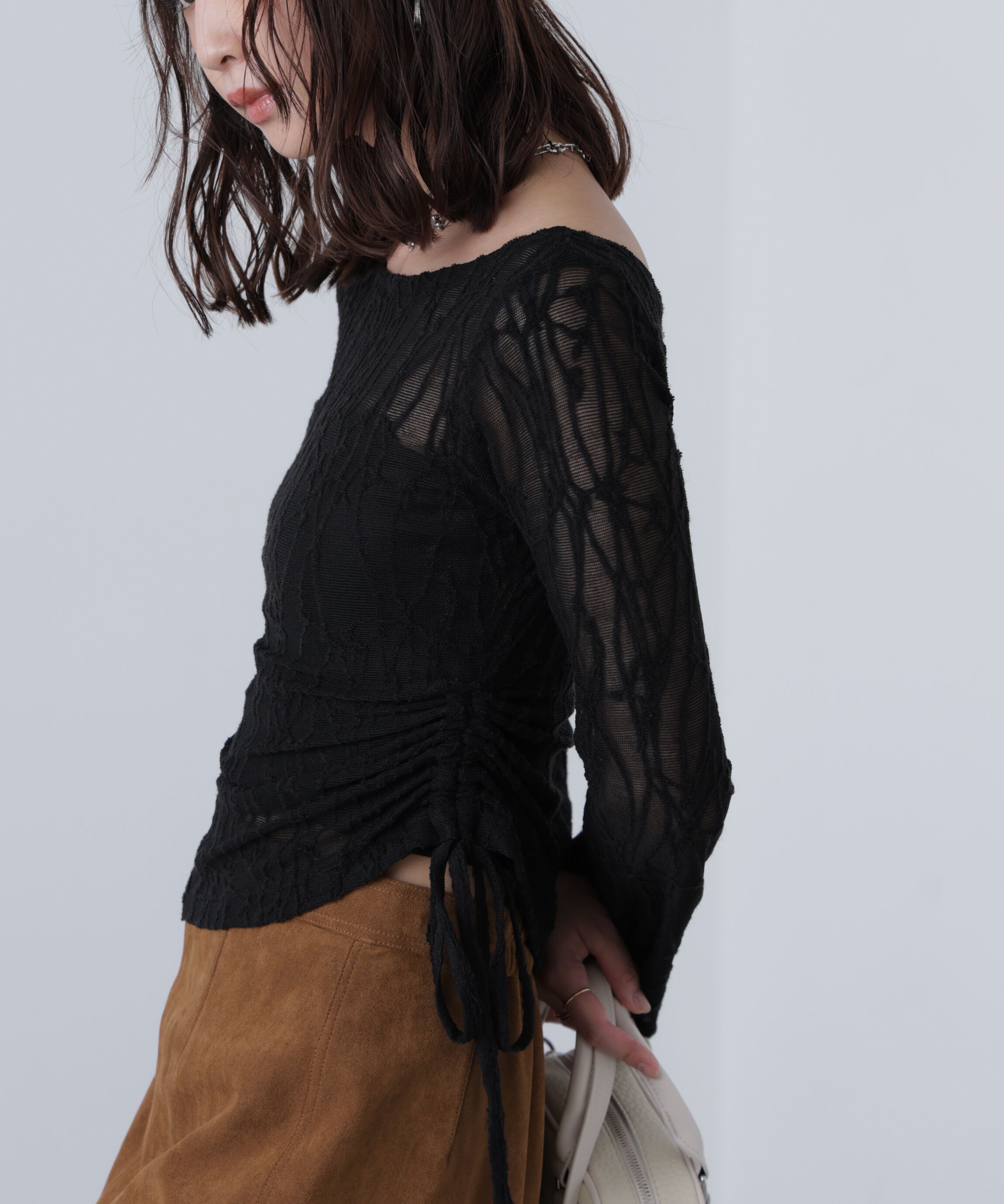  「シアージャガードドロストカットソー」|Tシャツ・カットソー|ブラック