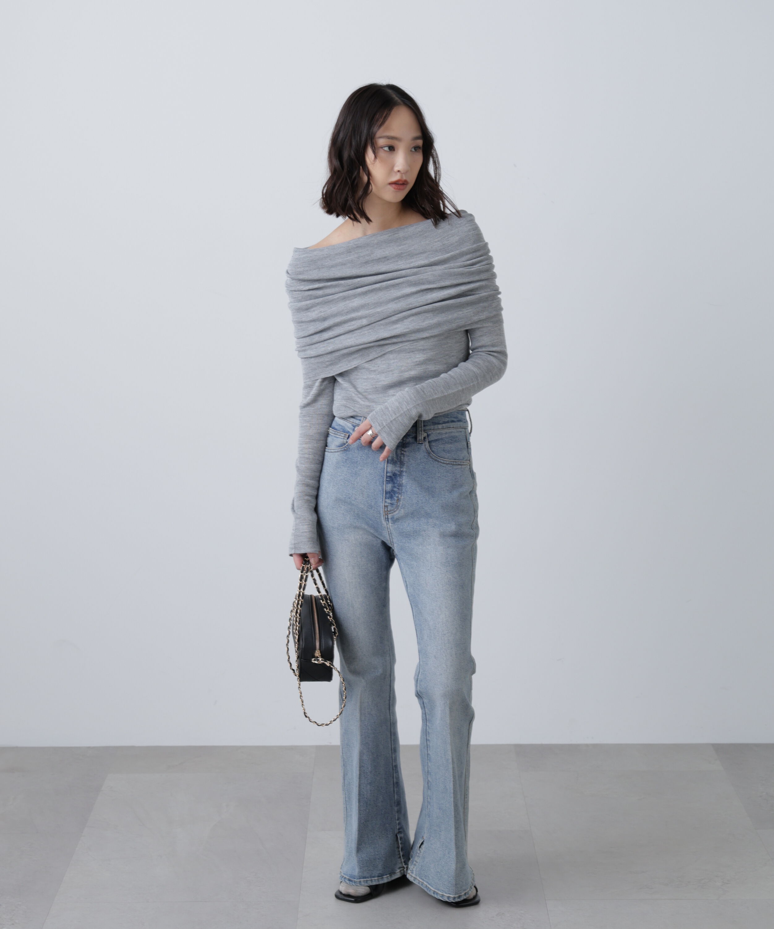  「袖口ボタンオフショルニット〈MFM〉」|ニット・セーター|