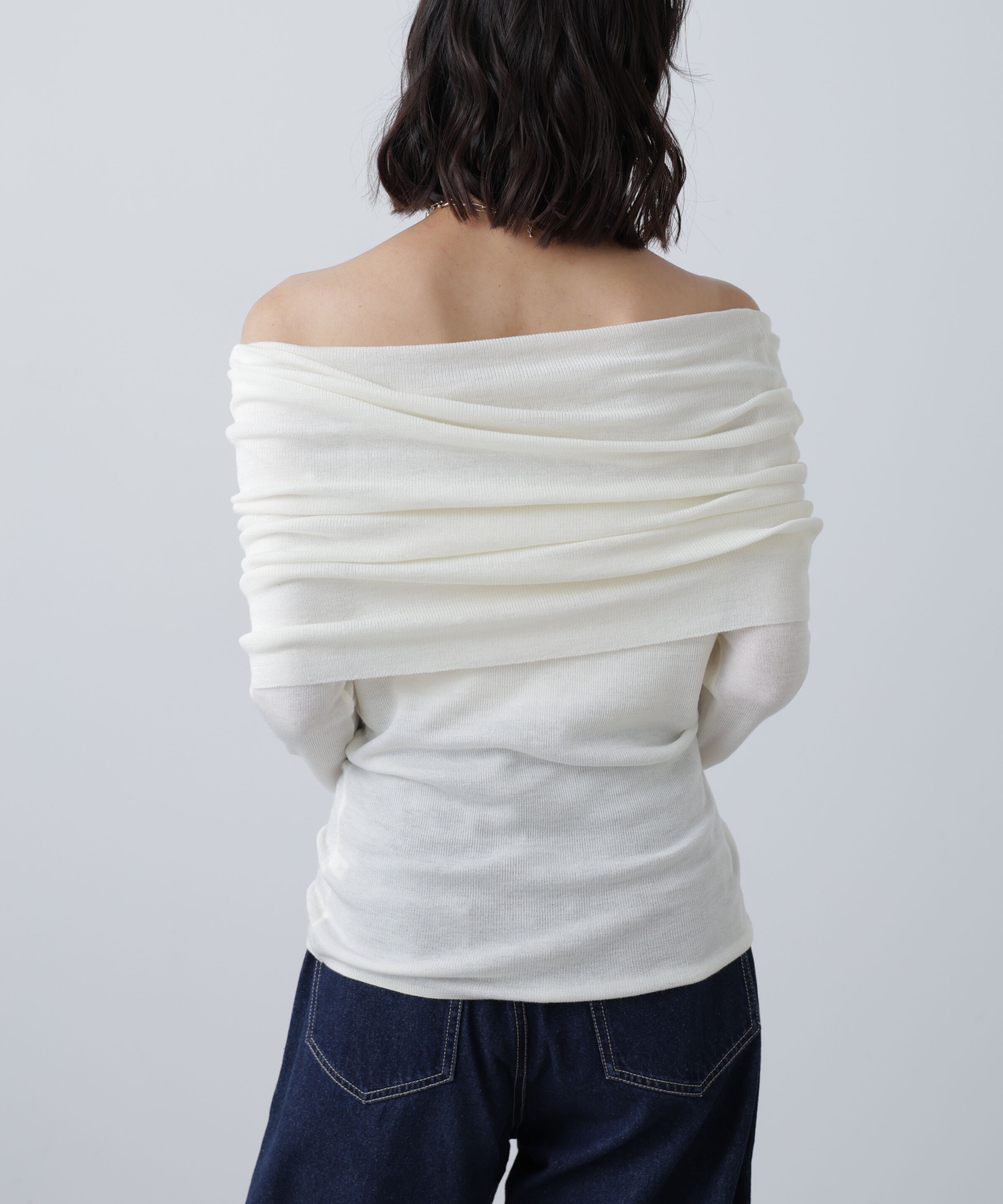  「袖口ボタンオフショルニット〈MFM〉」|ニット・セーター|