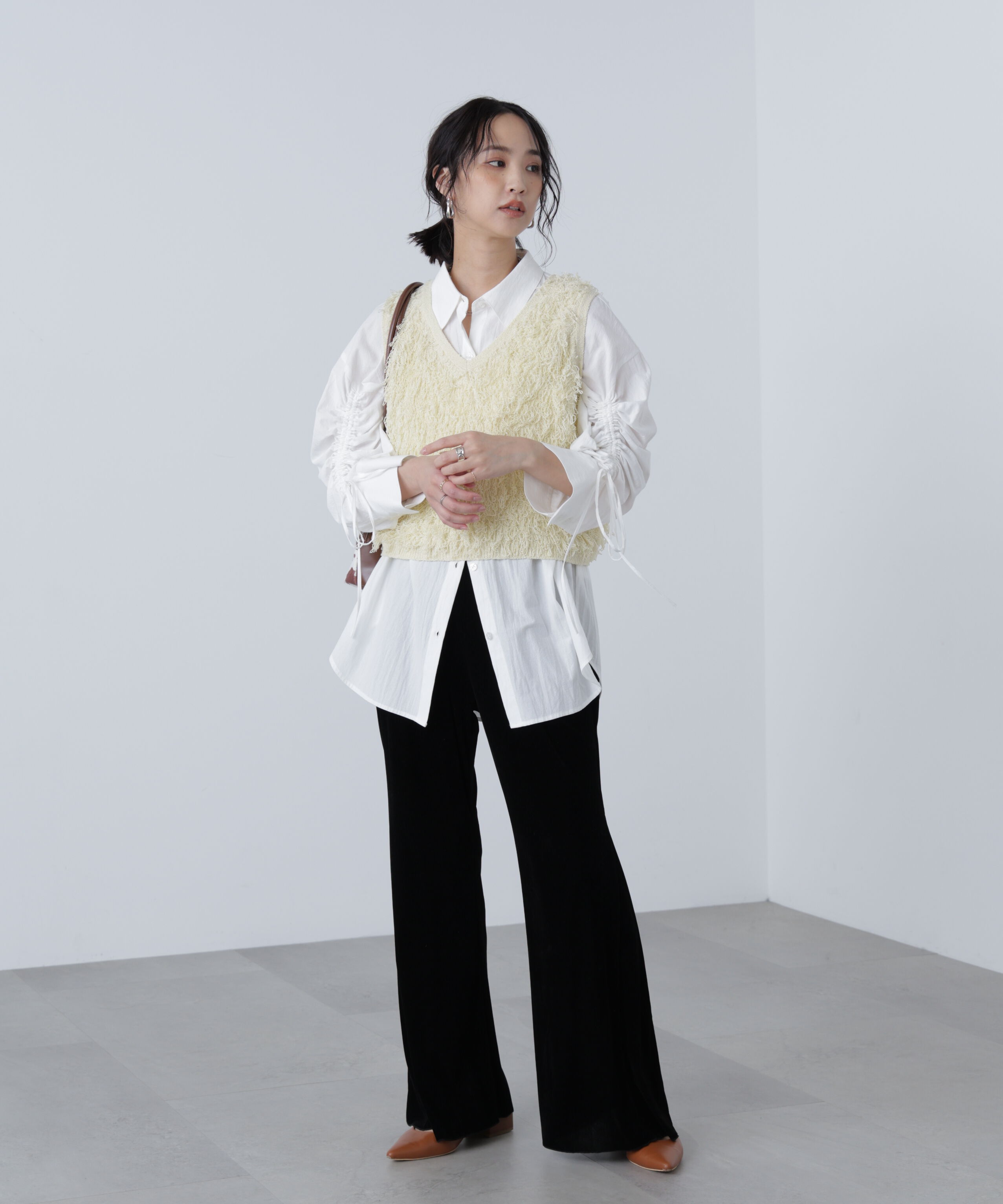  「袖シャーリングオーバーシャツ」|シャツ・ブラウス|