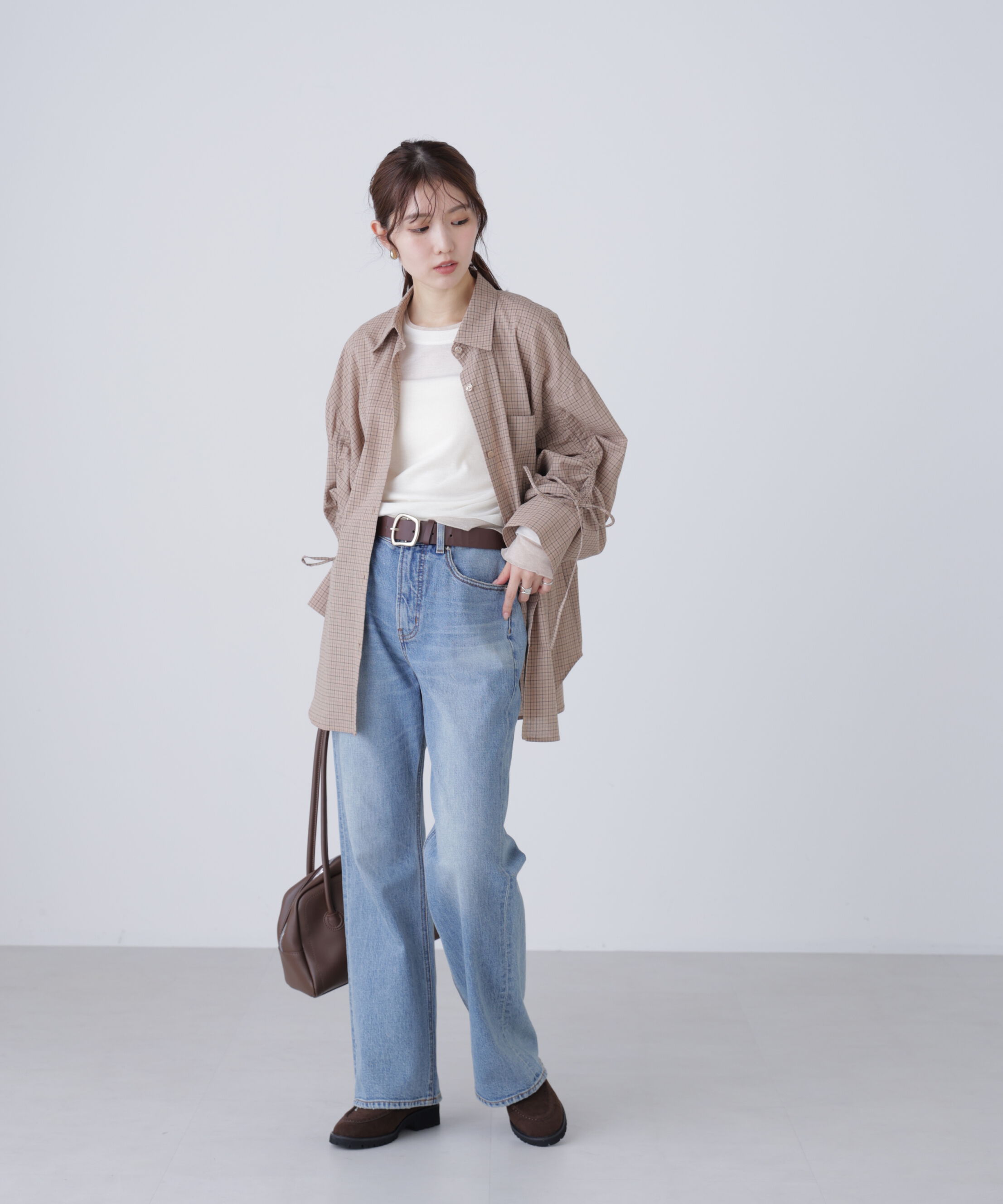  「袖シャーリングオーバーシャツ」|シャツ・ブラウス|