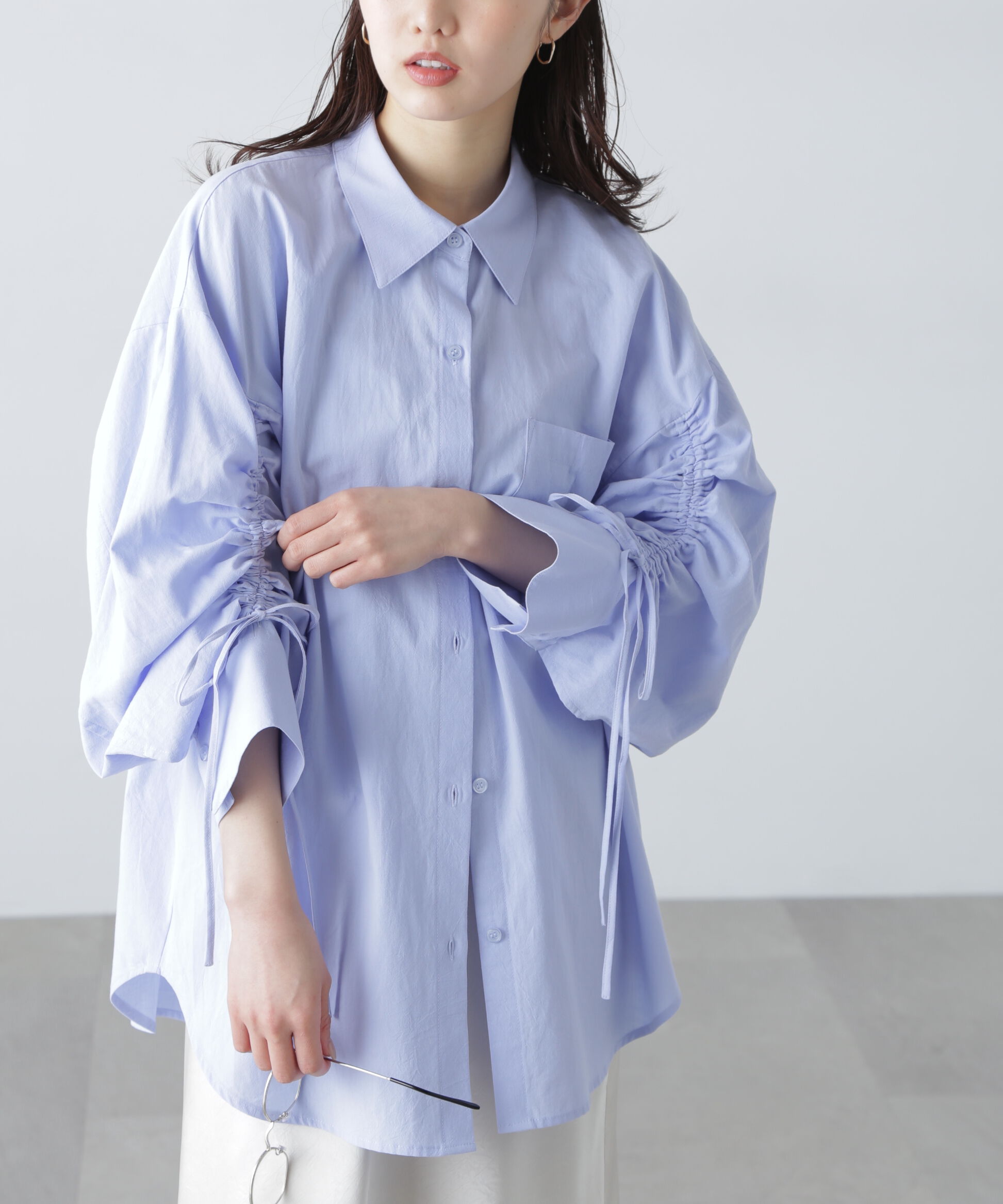  「袖シャーリングオーバーシャツ」|シャツ・ブラウス|