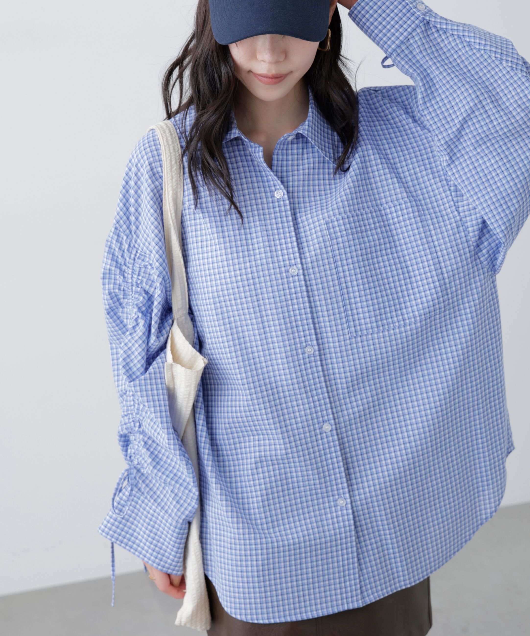  「袖シャーリングオーバーシャツ」|シャツ・ブラウス|