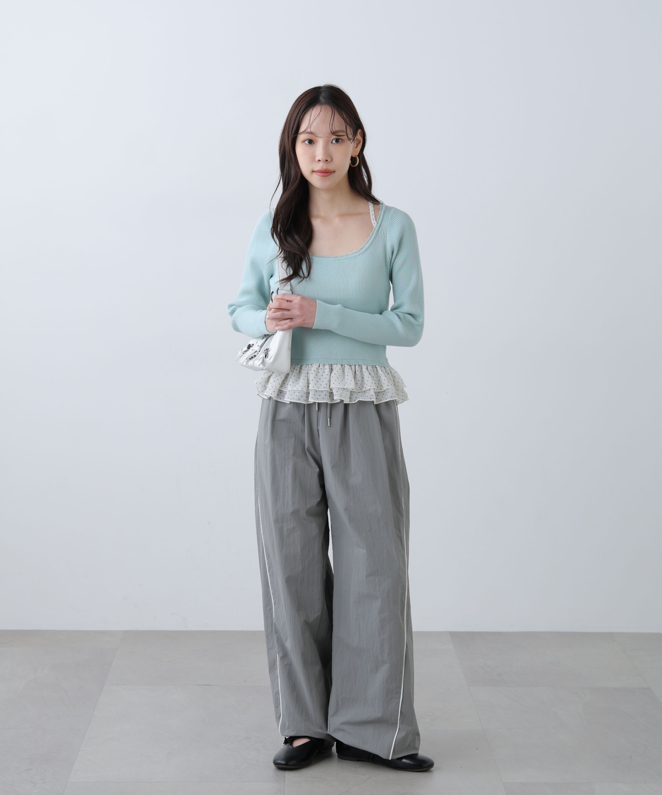  「サイドタック配色ラインナイロンパンツ」|その他|