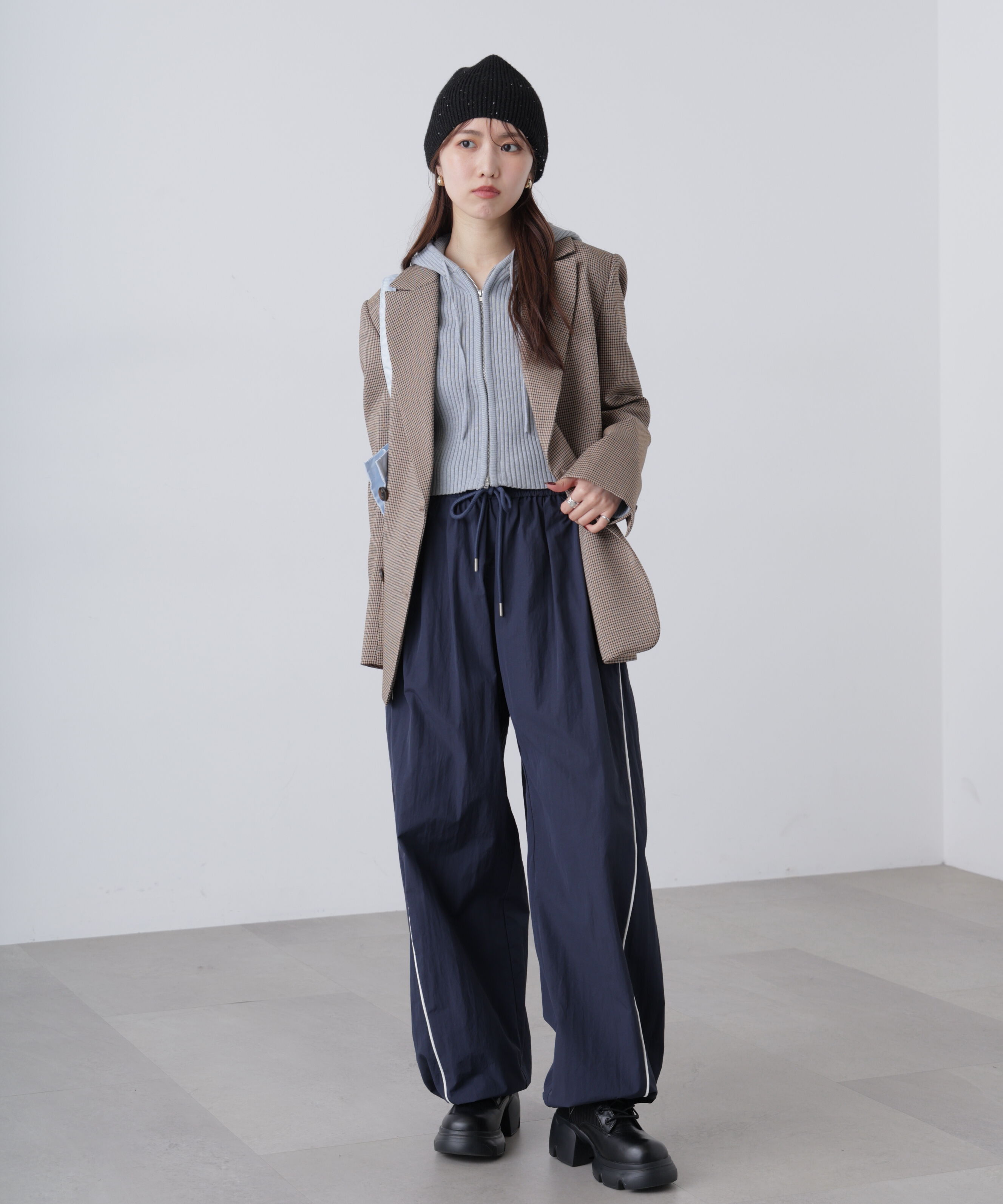  「サイドタック配色ラインナイロンパンツ」|その他|