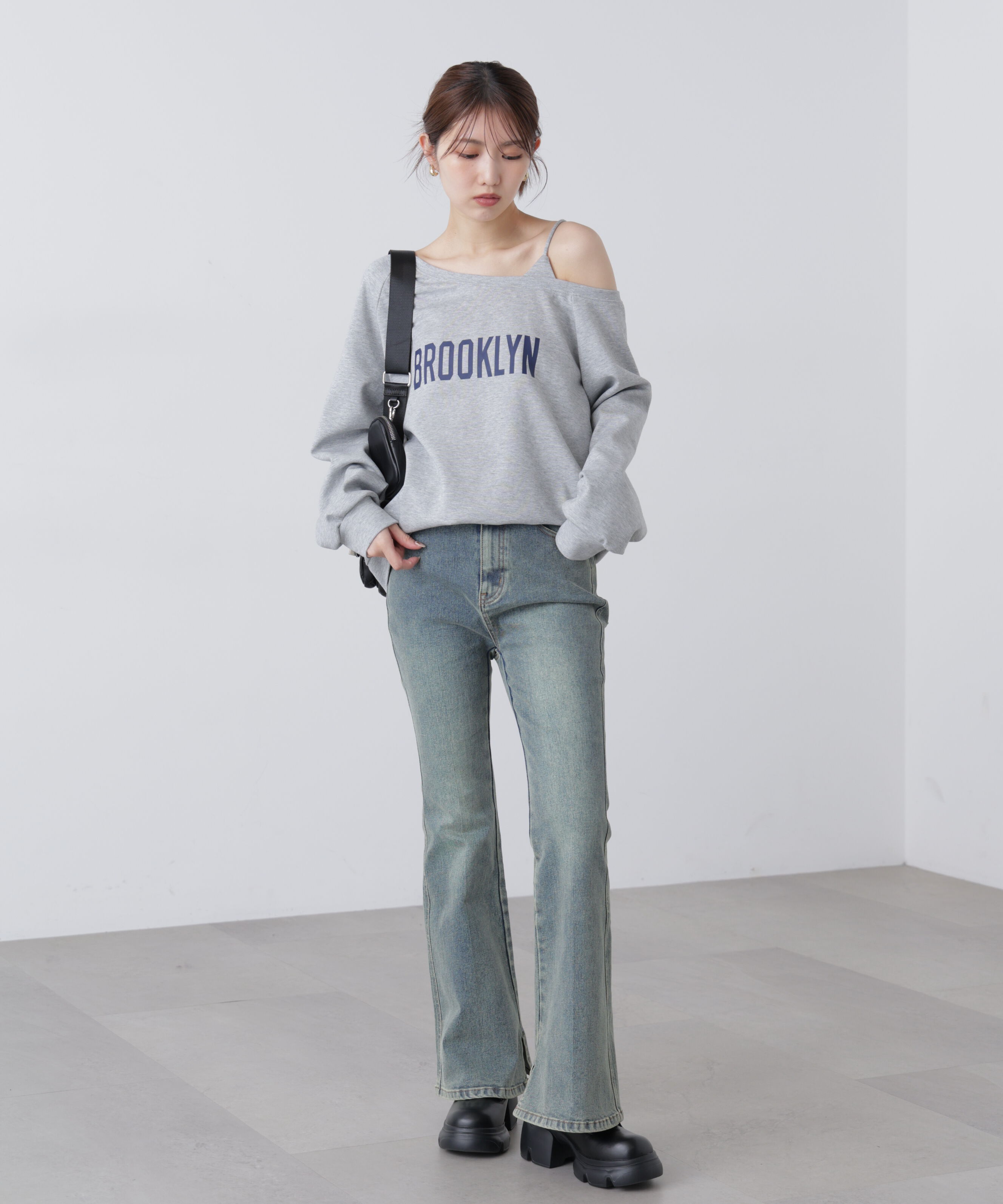  「ワンショルロゴプリントスウェット」|Tシャツ・カットソー|