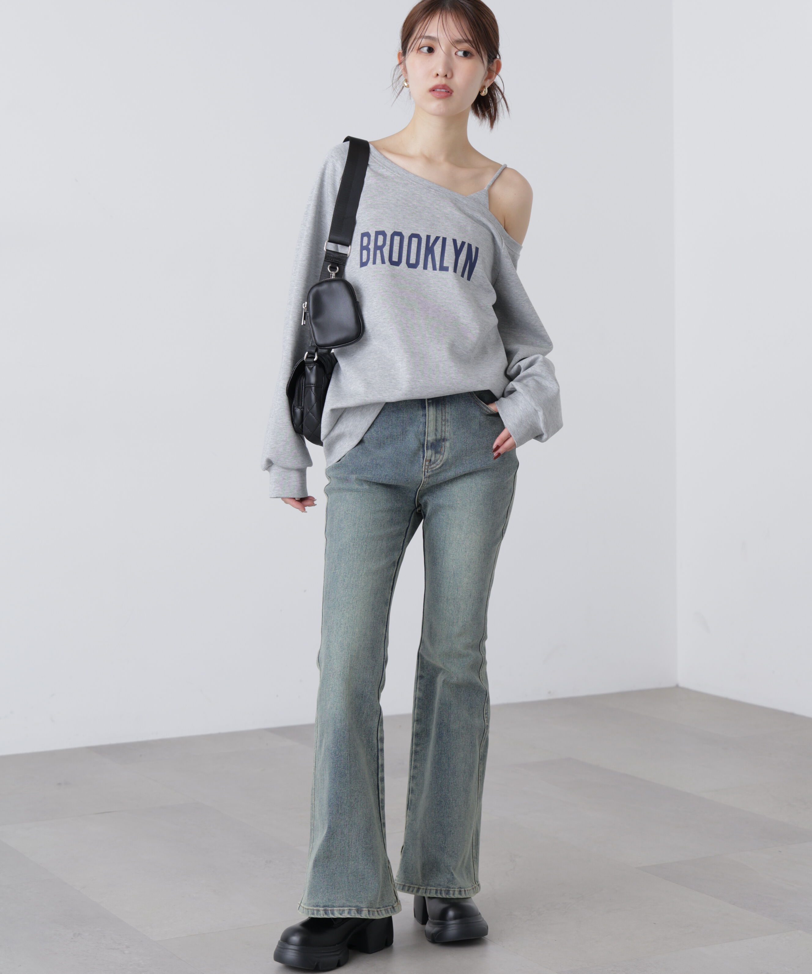  「ワンショルロゴプリントスウェット」|Tシャツ・カットソー|