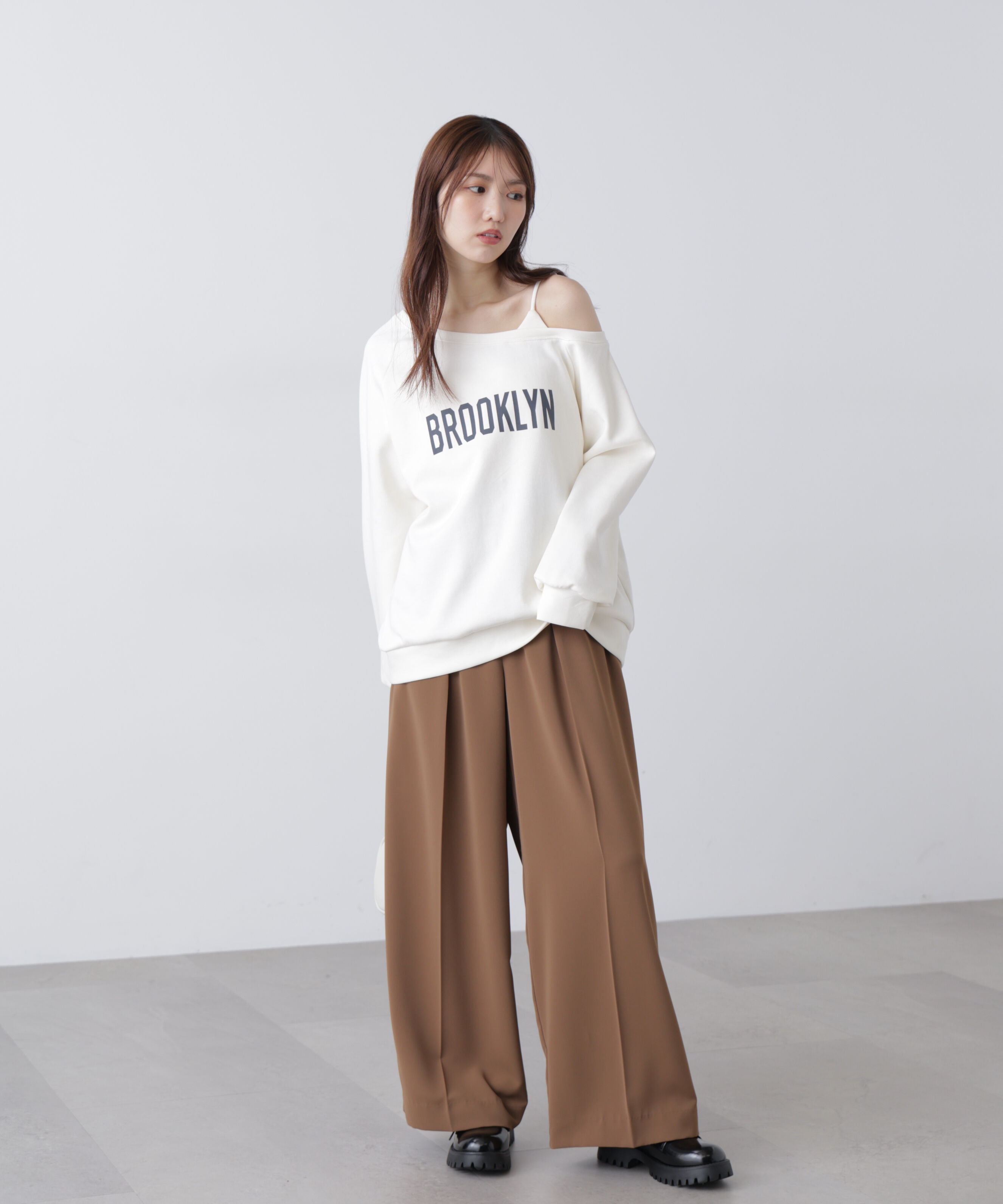  「ワンショルロゴプリントスウェット」|Tシャツ・カットソー|