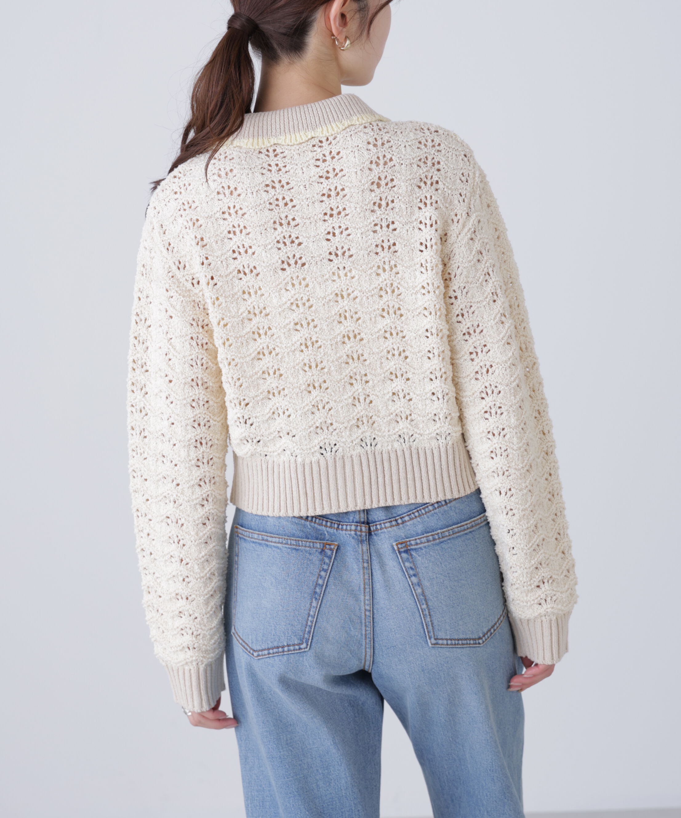  「ミニブークレツィードライク配色ニットカーディガン」|ニット・セーター|