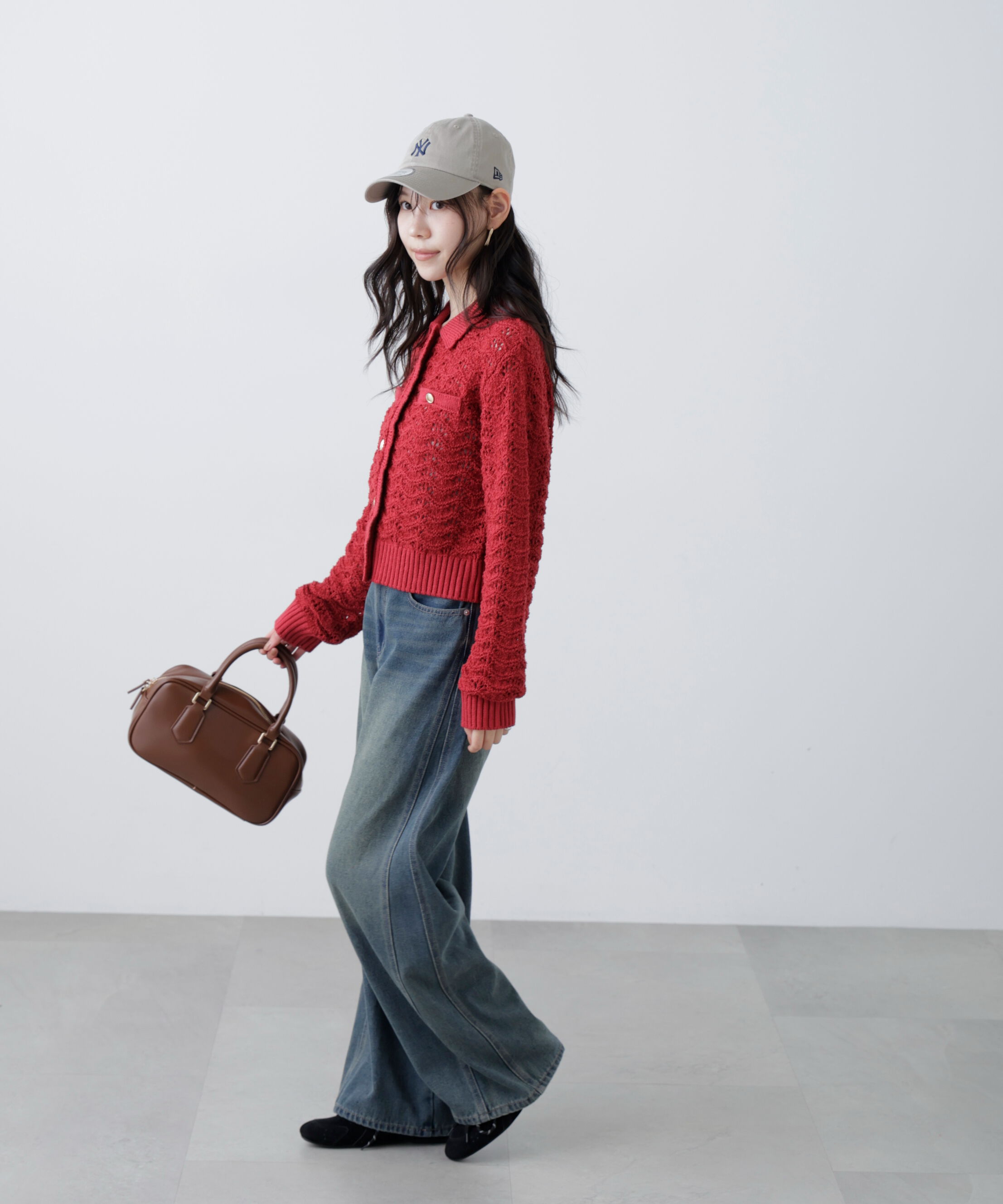  「ミニブークレツィードライク配色ニットカーディガン」|ニット・セーター|