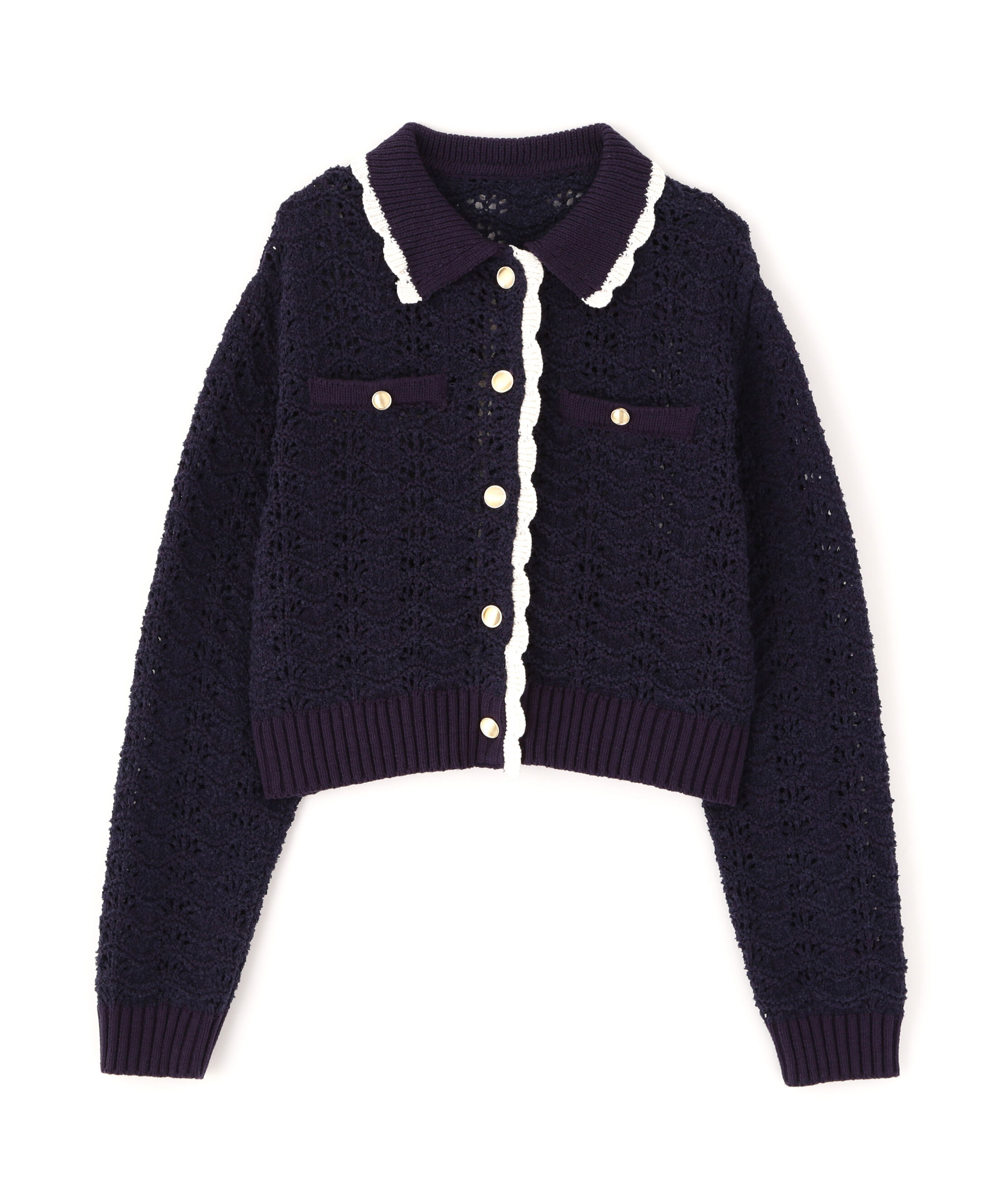  「ミニブークレツィードライク配色ニットカーディガン」|ニット・セーター|