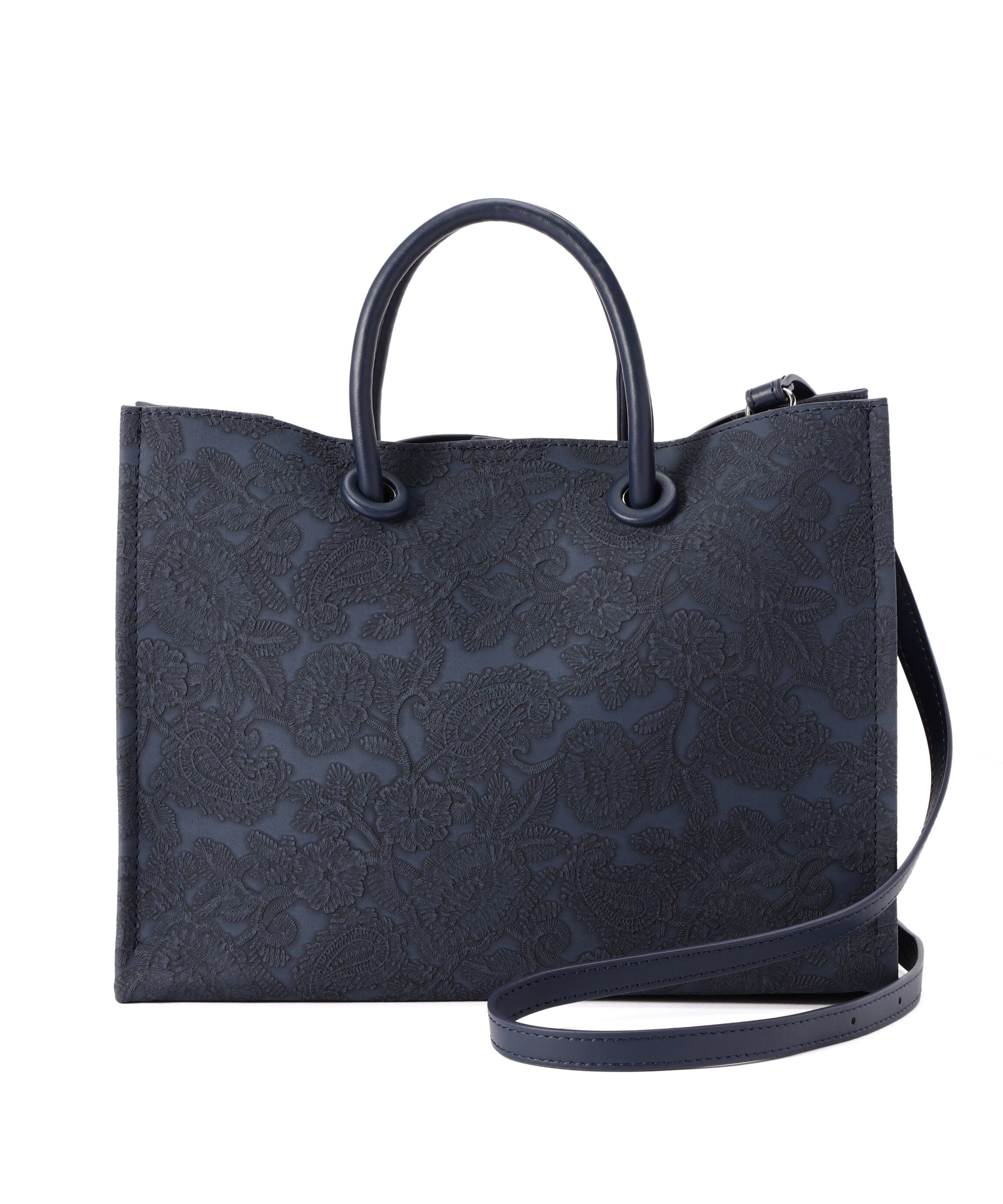  「エンボスペイズリーバッグ」|その他|ネイビー