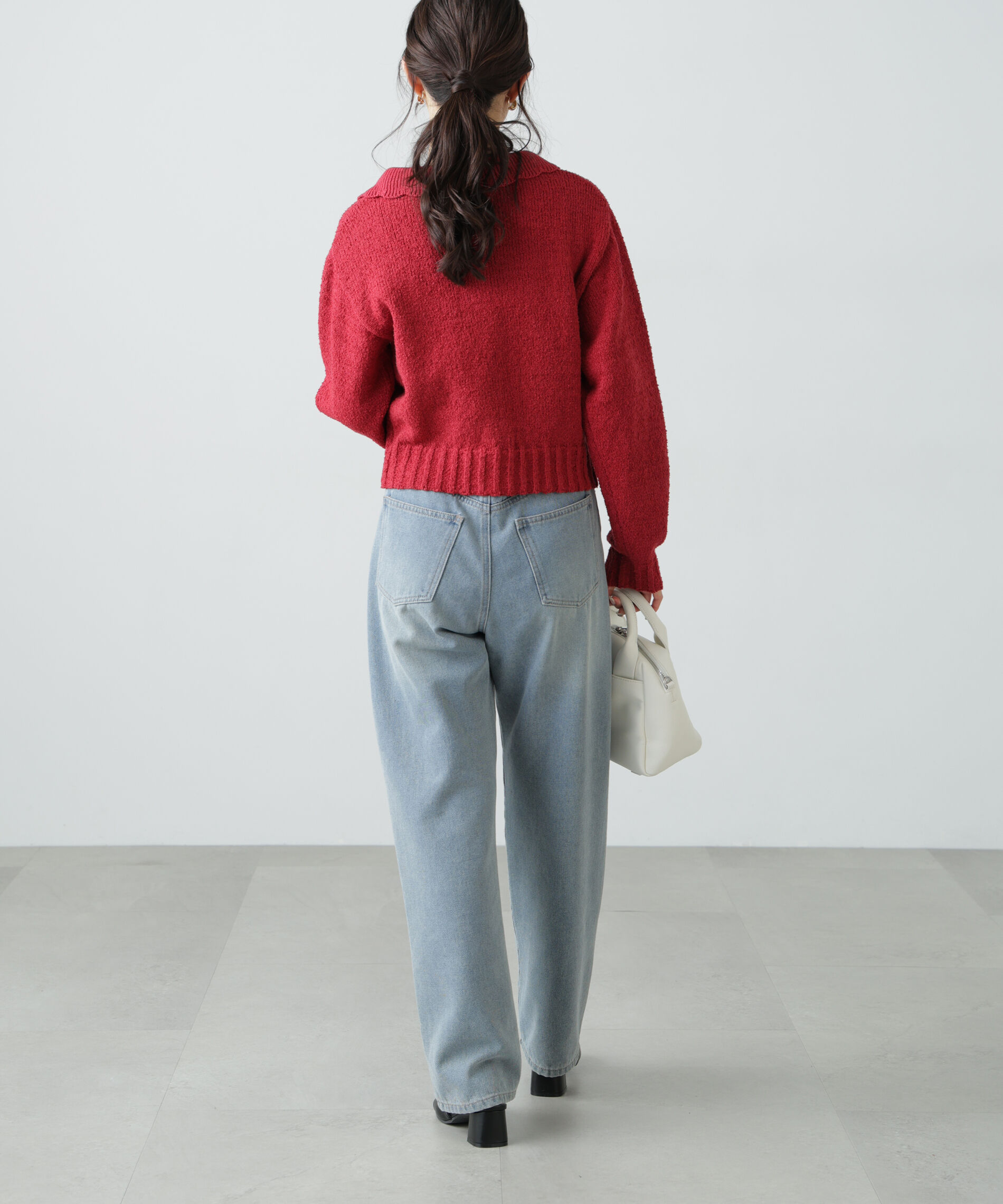  「ミニブークレツイードライクニットカーディガン」|ニット・セーター|