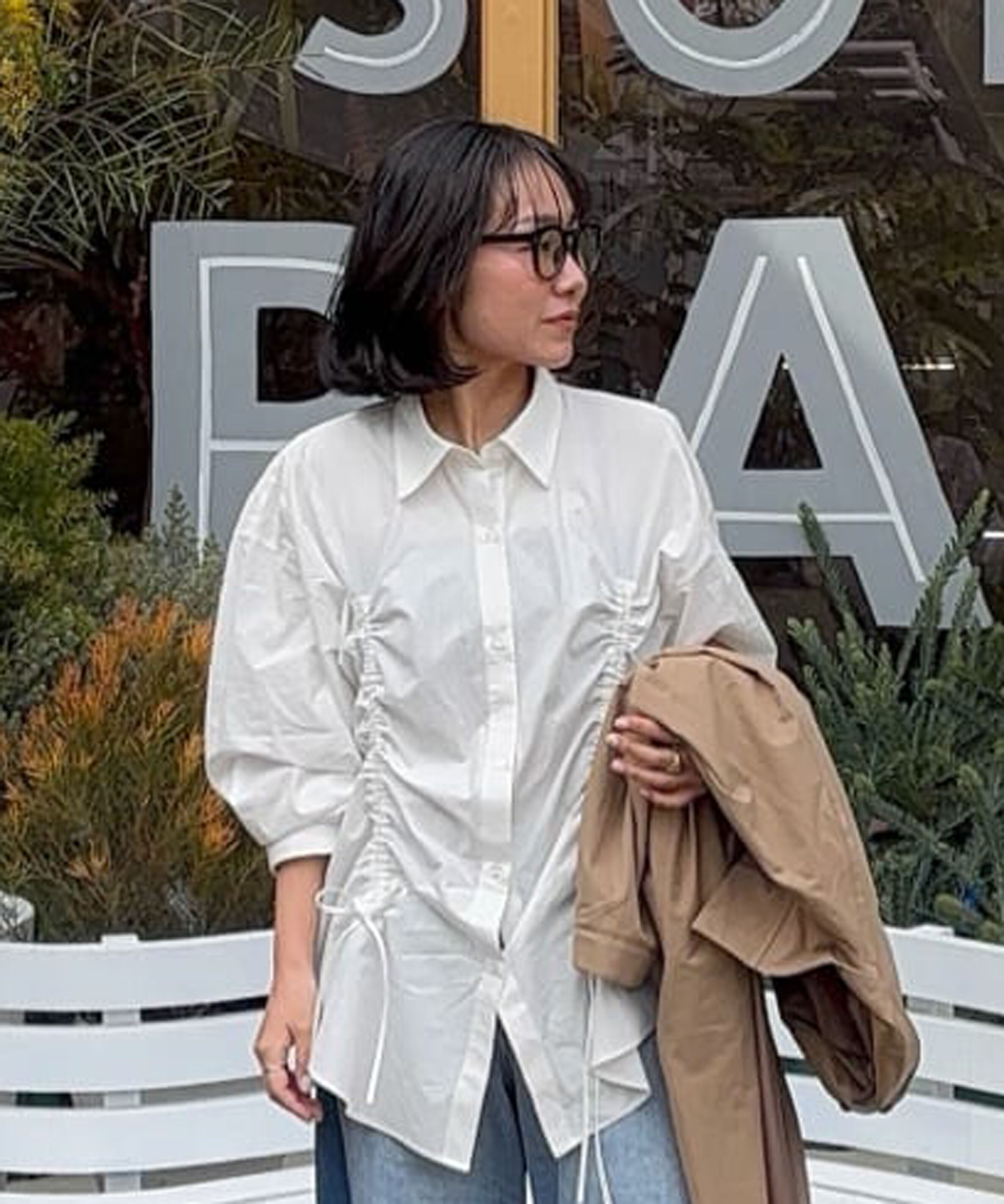  「フロントドロストオーバーサイズシャツ」|シャツ・ブラウス|オフ