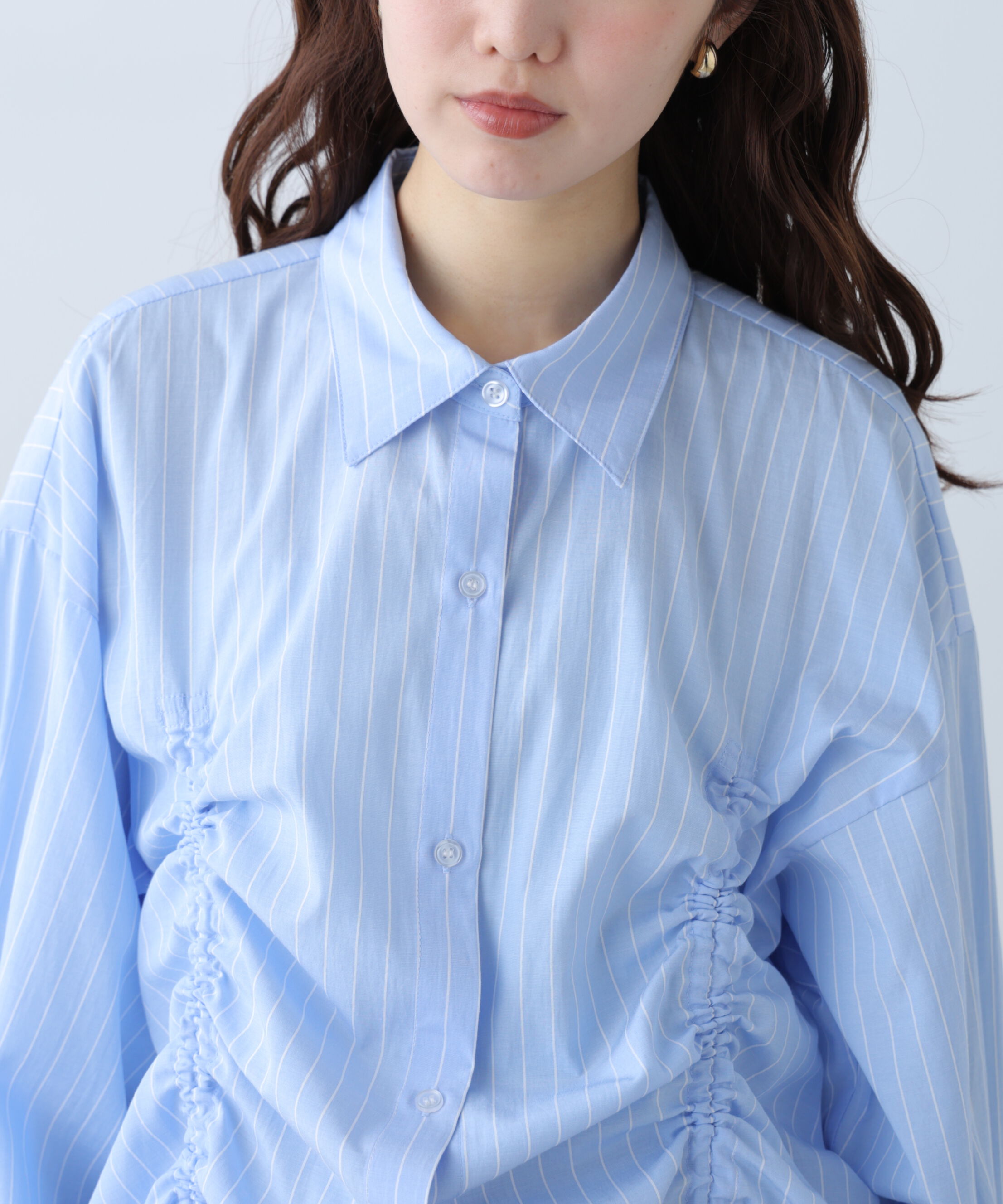  「フロントドロストオーバーサイズシャツ」|シャツ・ブラウス|