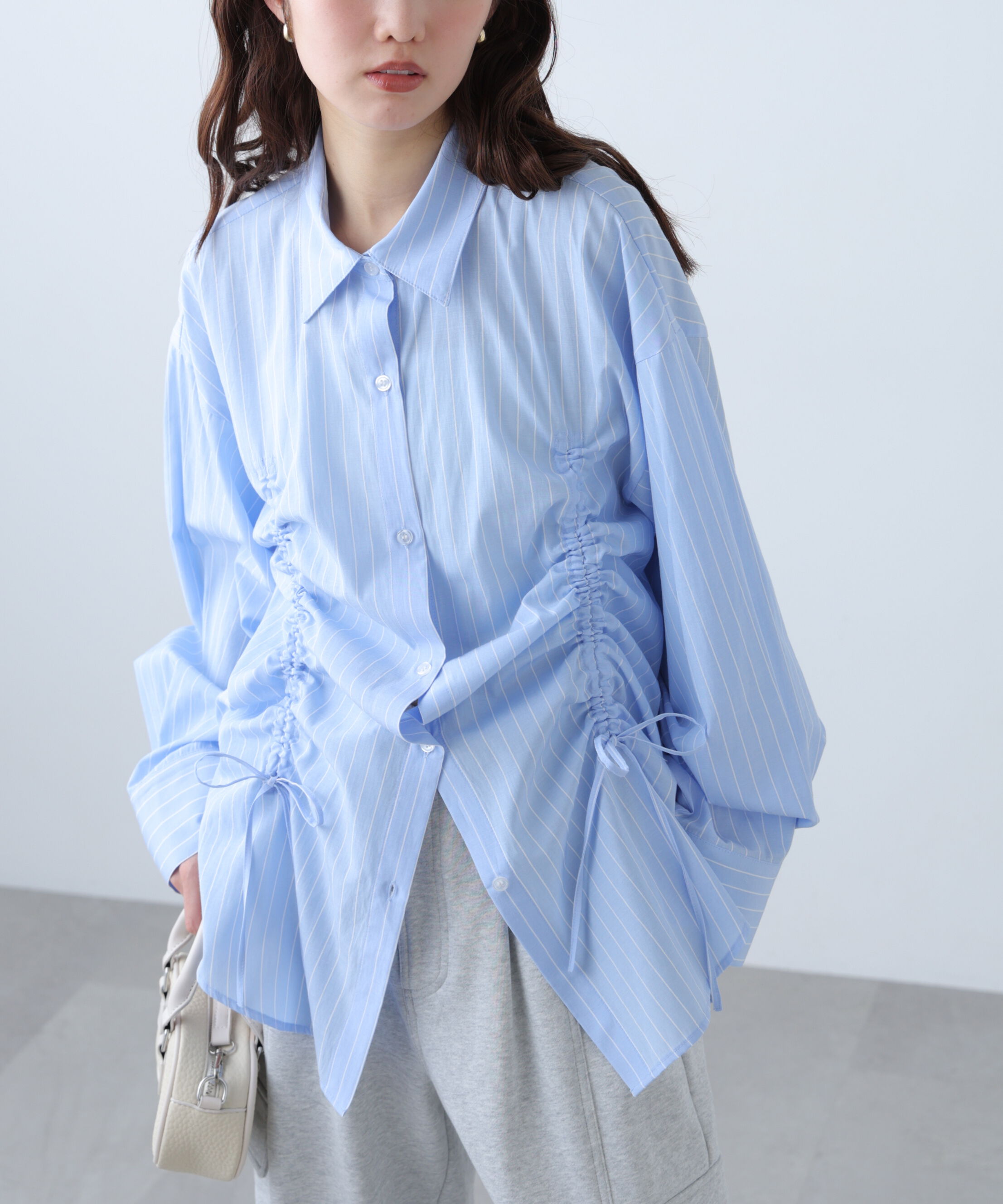  「フロントドロストオーバーサイズシャツ」|シャツ・ブラウス|