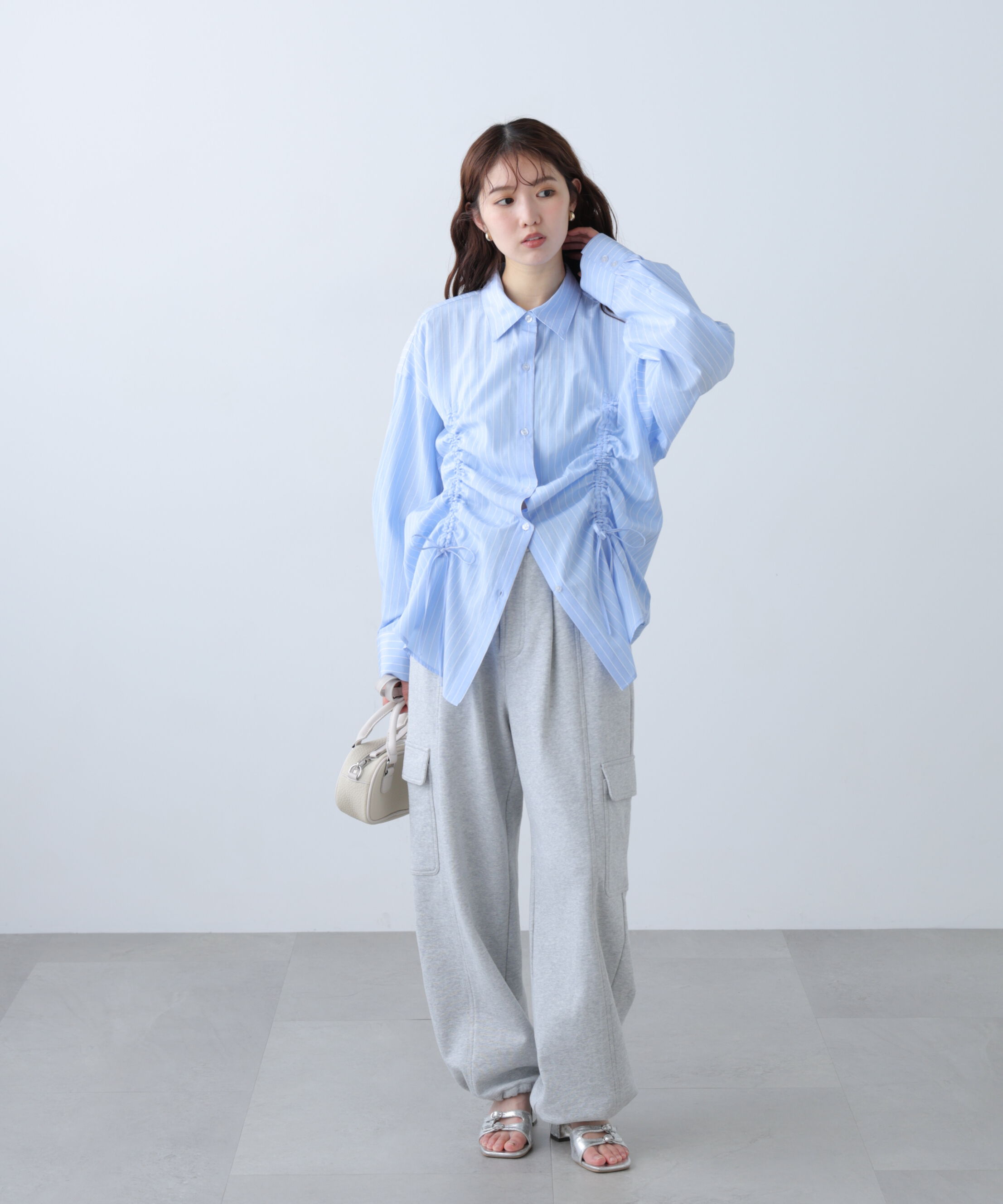  「フロントドロストオーバーサイズシャツ」|シャツ・ブラウス|