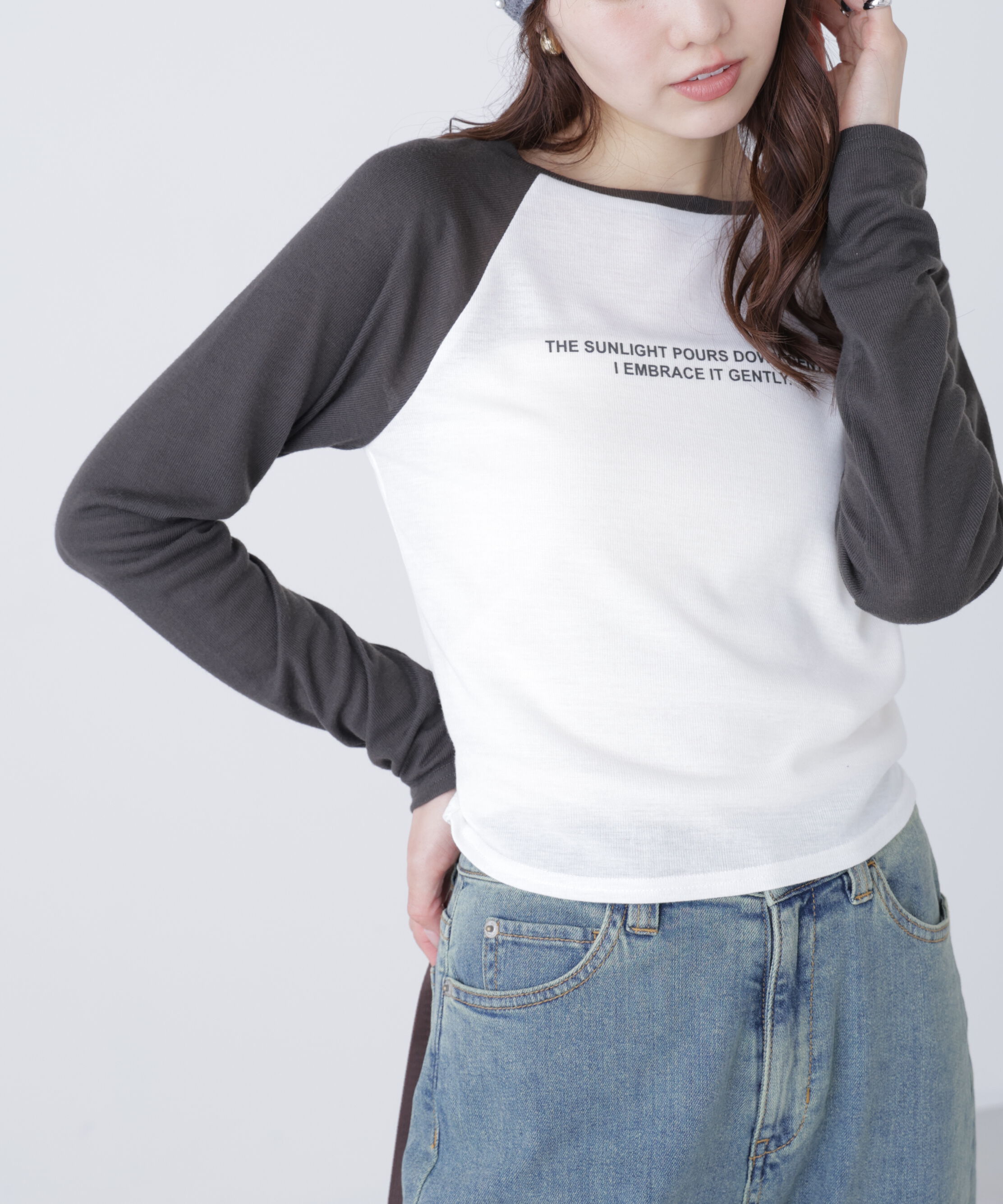  「シアー天竺ラグラン長袖カットソー」|Tシャツ・カットソー|オフ