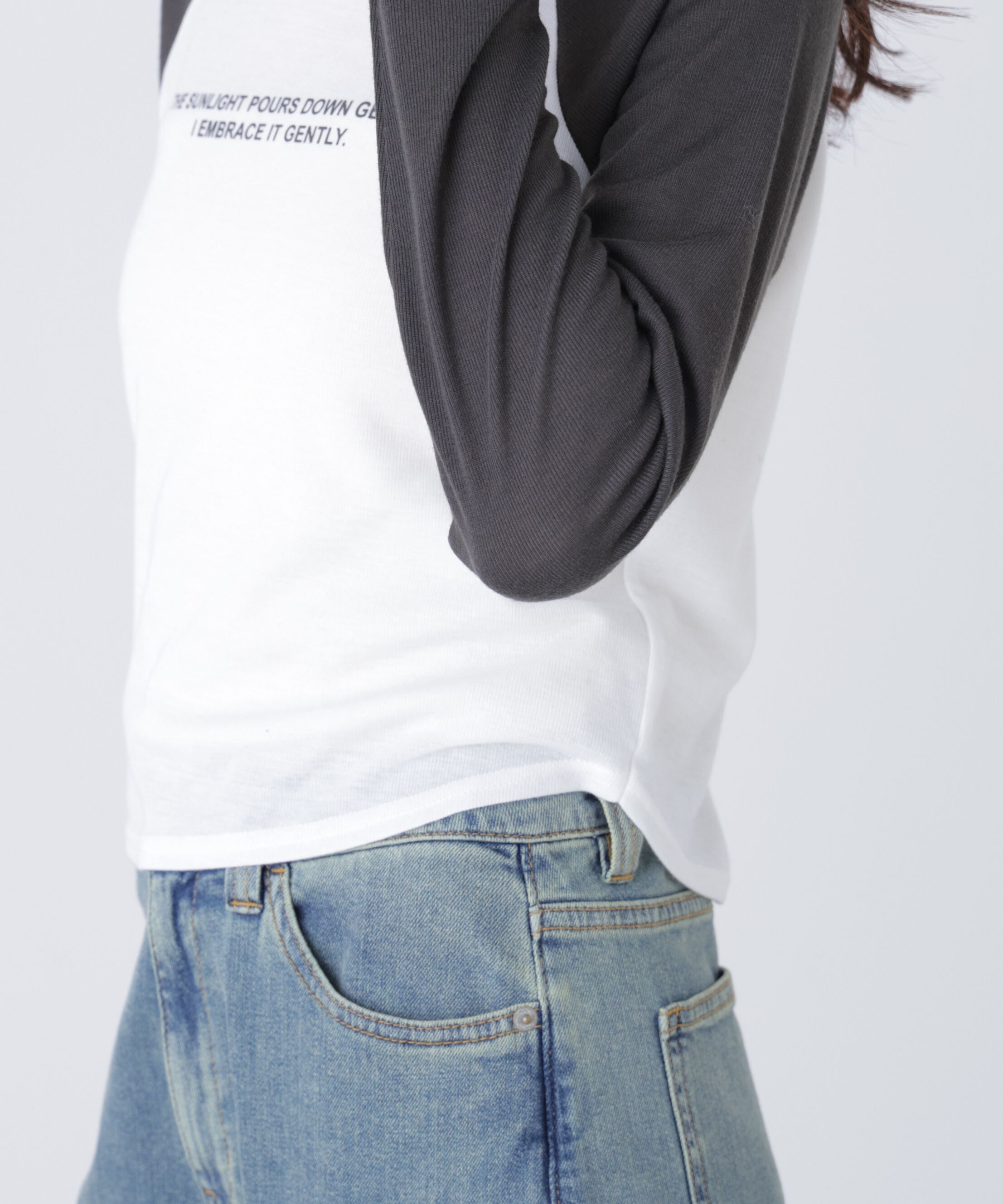  「シアー天竺ラグラン長袖カットソー」|Tシャツ・カットソー|