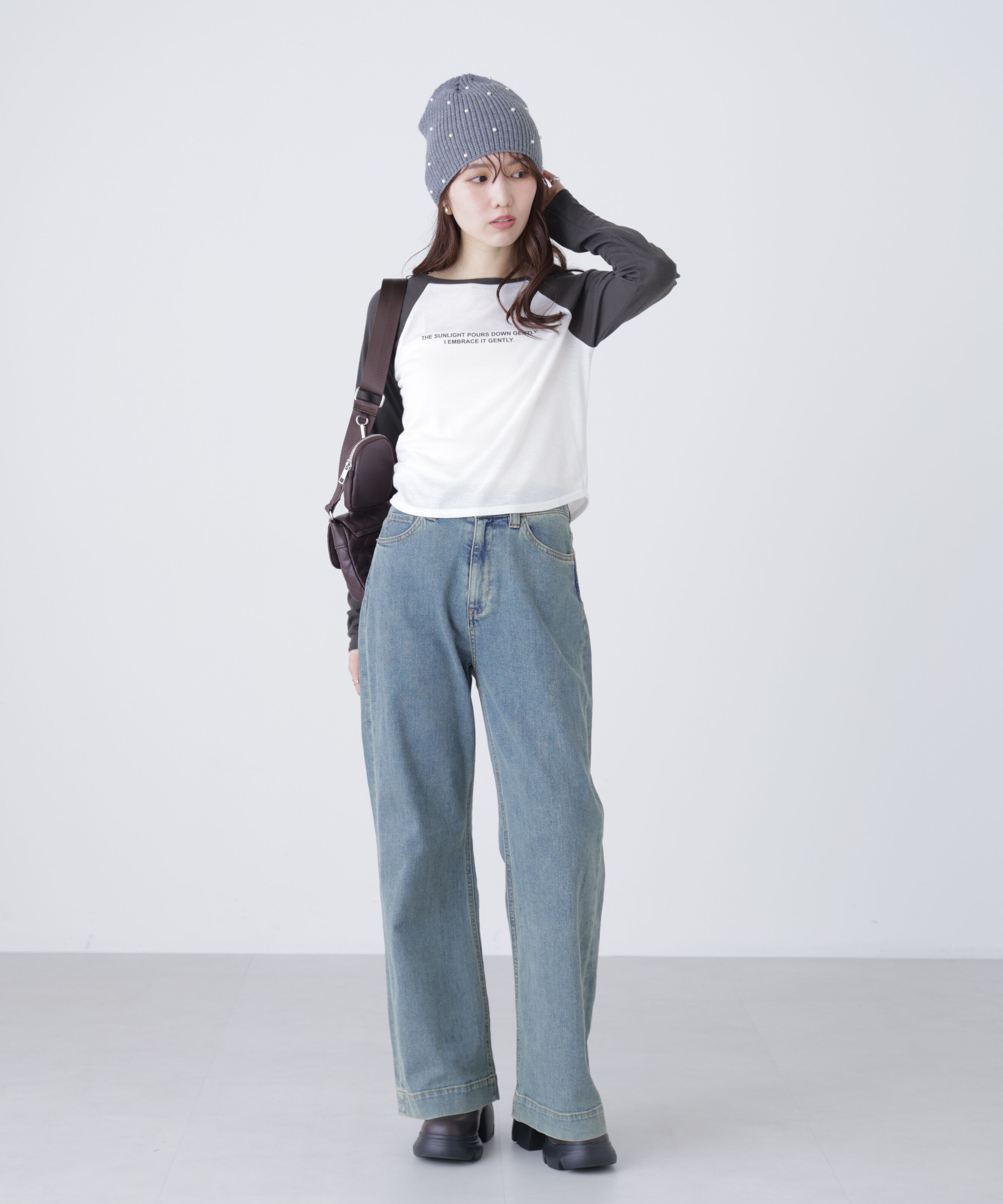  「シアー天竺ラグラン長袖カットソー」|Tシャツ・カットソー|