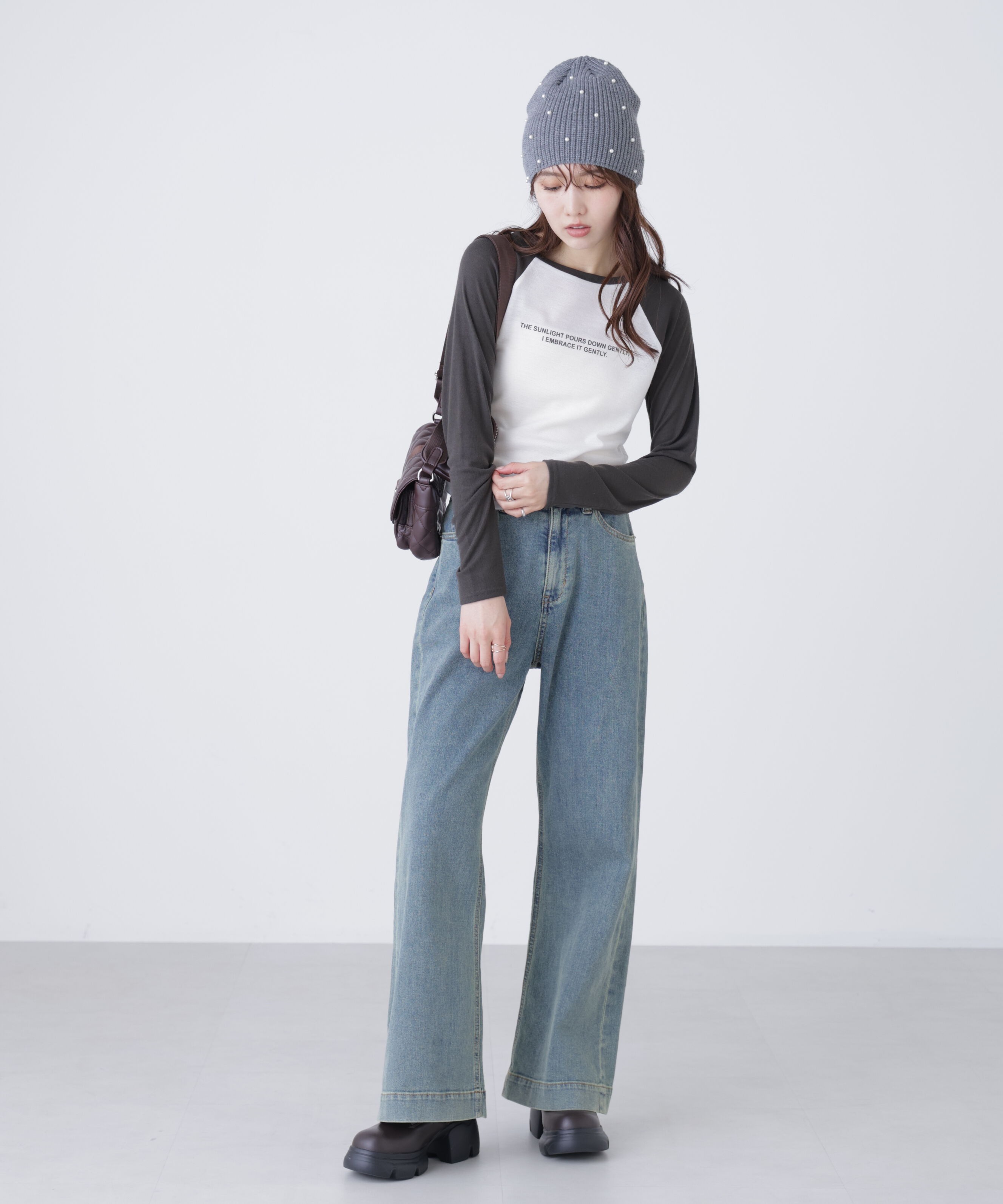  「シアー天竺ラグラン長袖カットソー」|Tシャツ・カットソー|