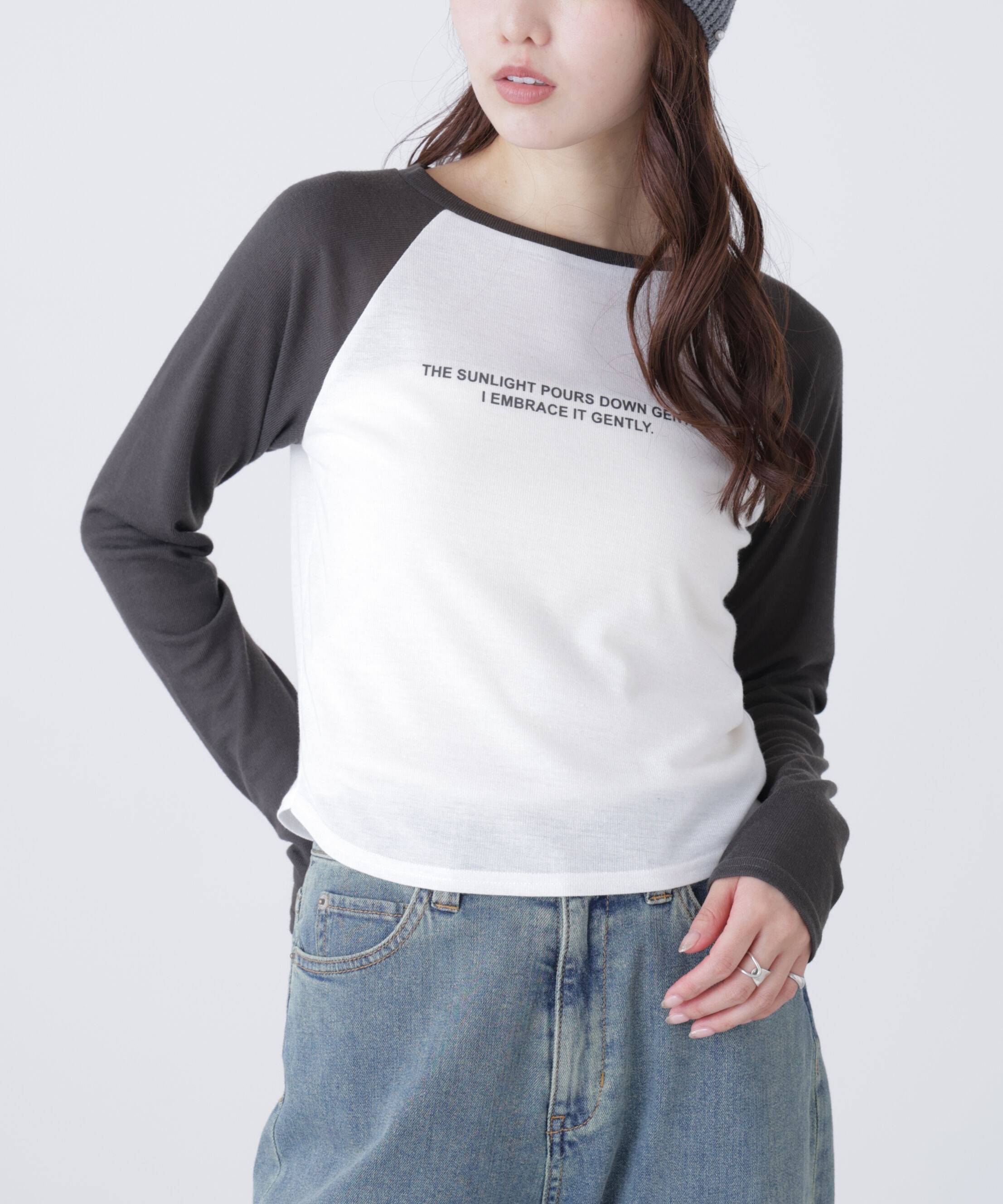  「シアー天竺ラグラン長袖カットソー」|Tシャツ・カットソー|