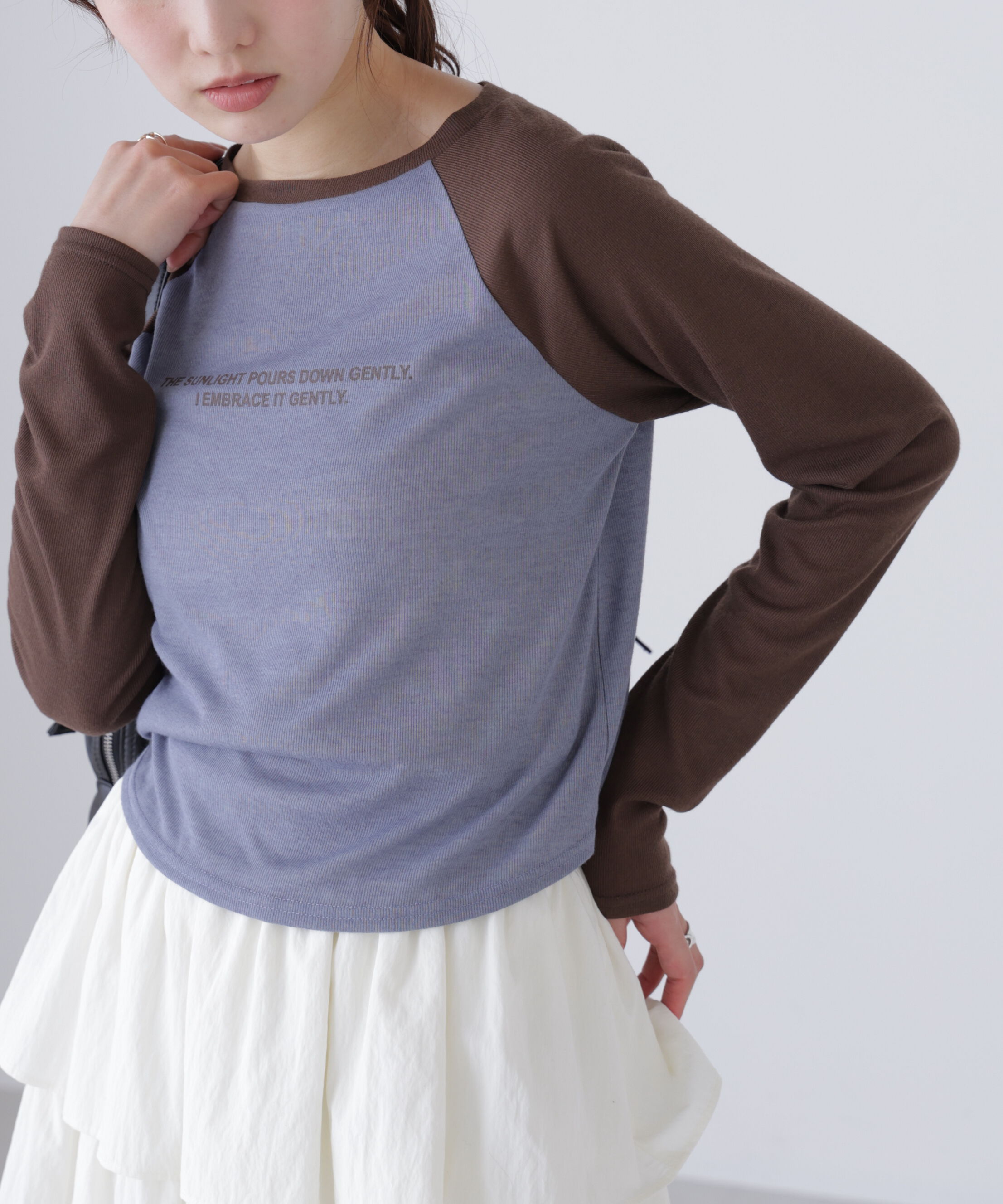  「シアー天竺ラグラン長袖カットソー」|Tシャツ・カットソー|