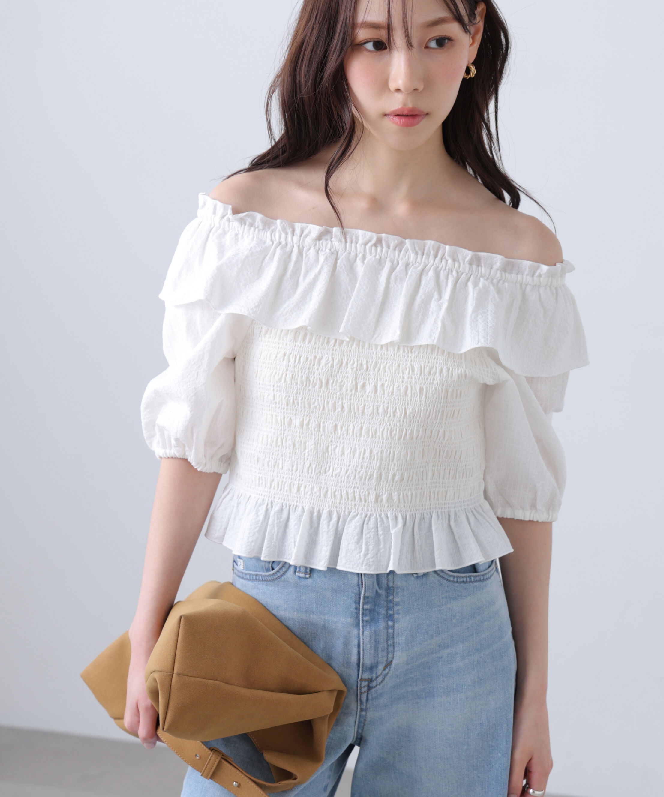  「2wayオフショルペプラムブラウス」|シャツ・ブラウス|オフ