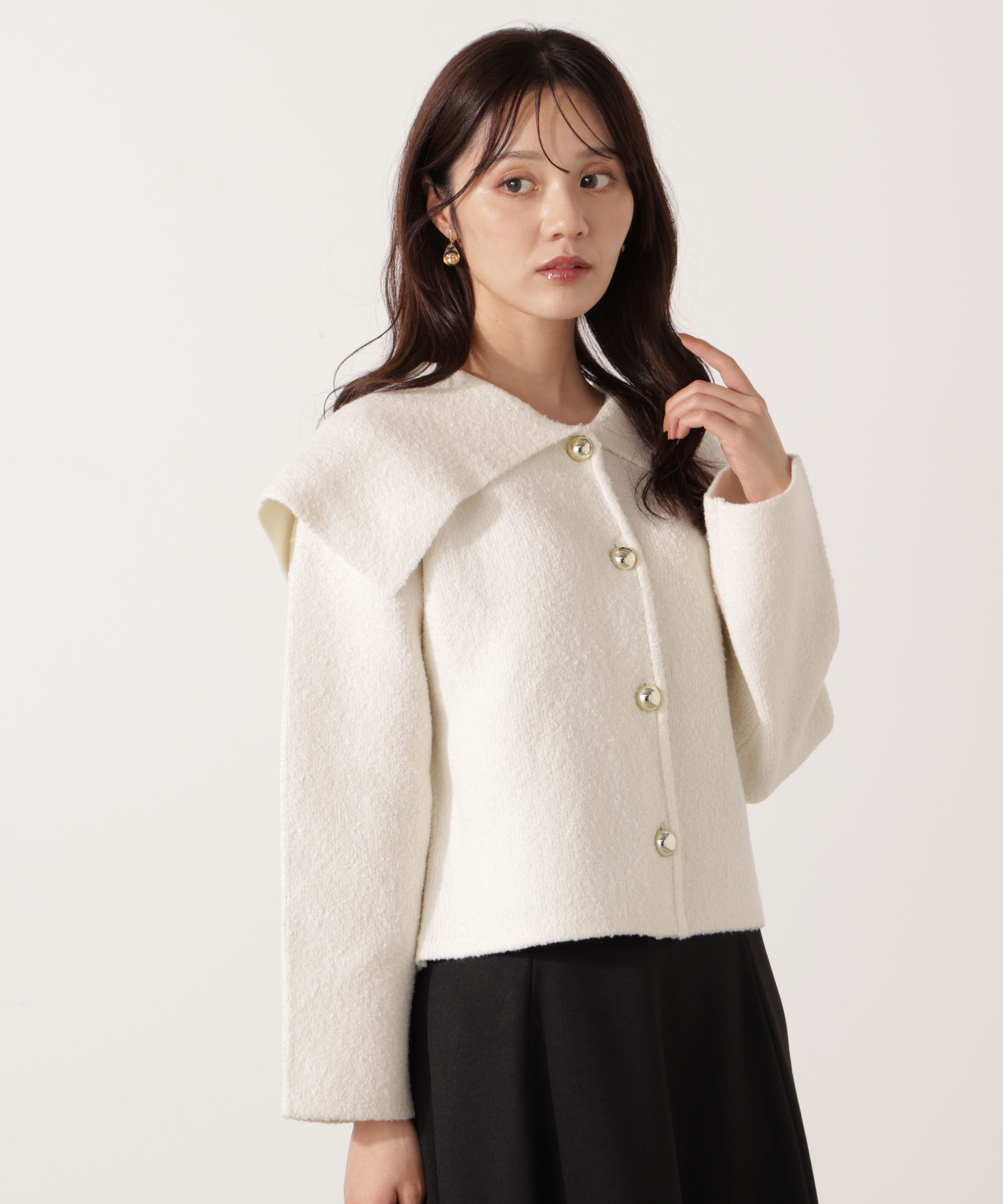 PROPORTION BODY DRESSING「ビッグカラーカーディガン 25AW」|カーディガン|