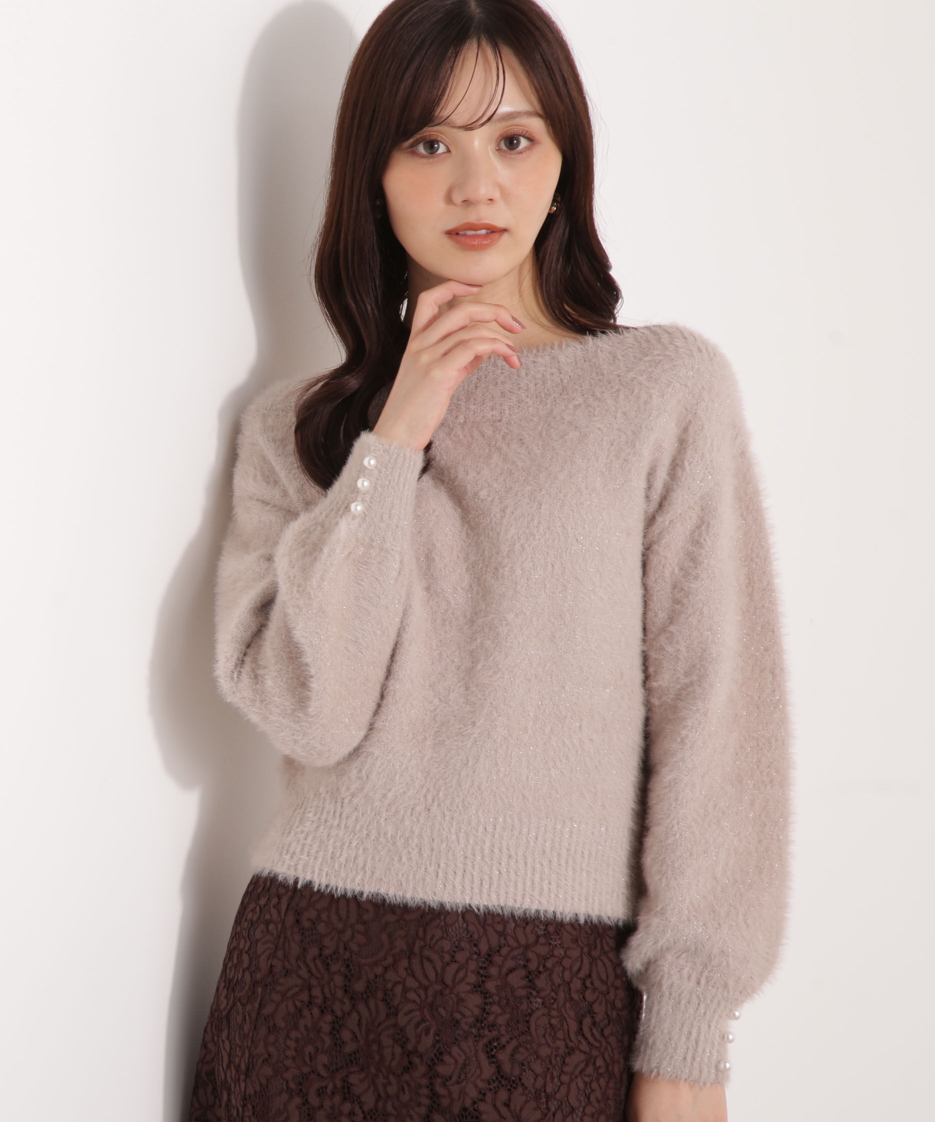 PROPORTION BODY DRESSING「ミニシャギーオフショルニット 25AW」|ニット・セーター|