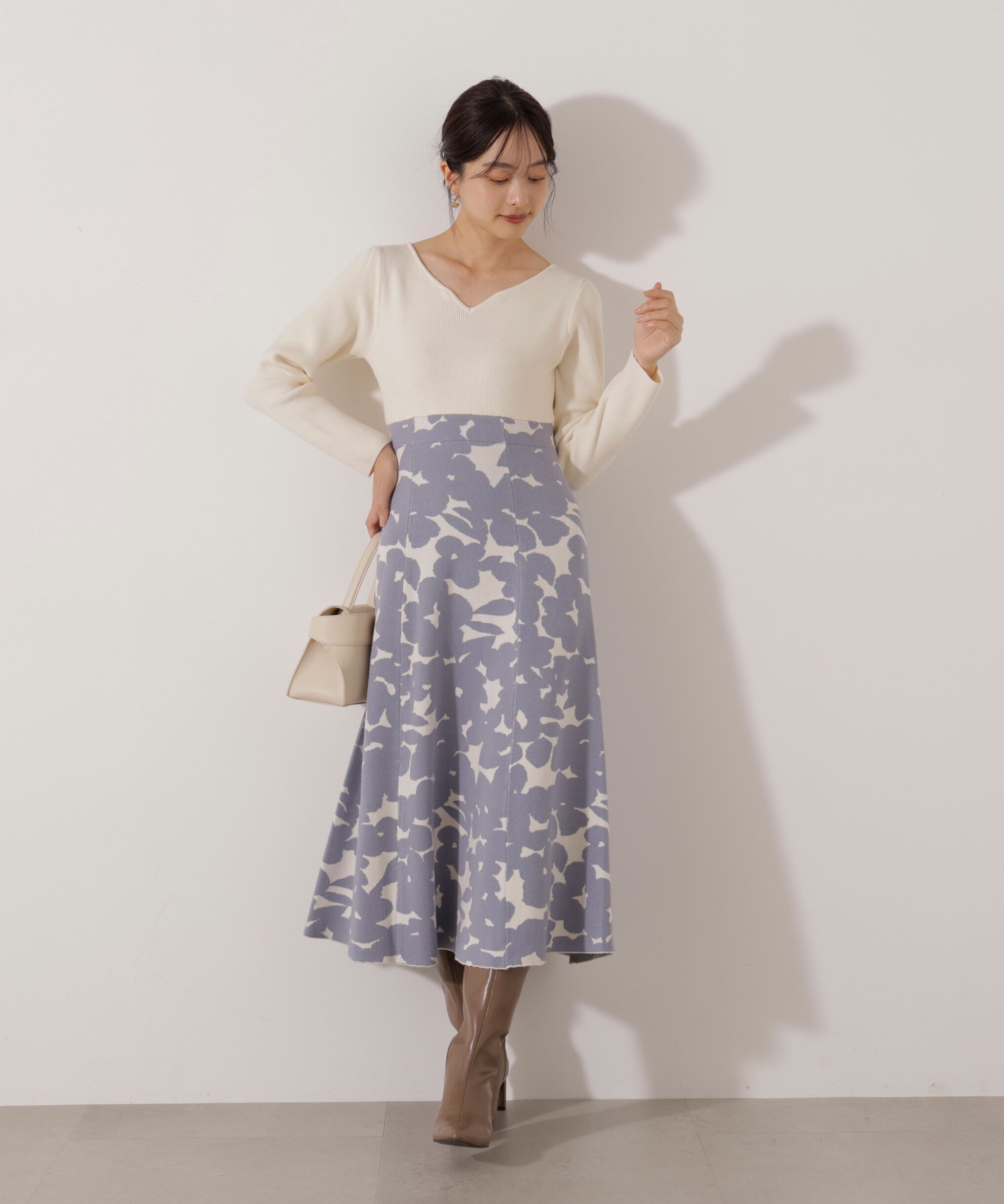 PROPORTION BODY DRESSING「ジャガードフラワーニットワンピース」|ワンピース|