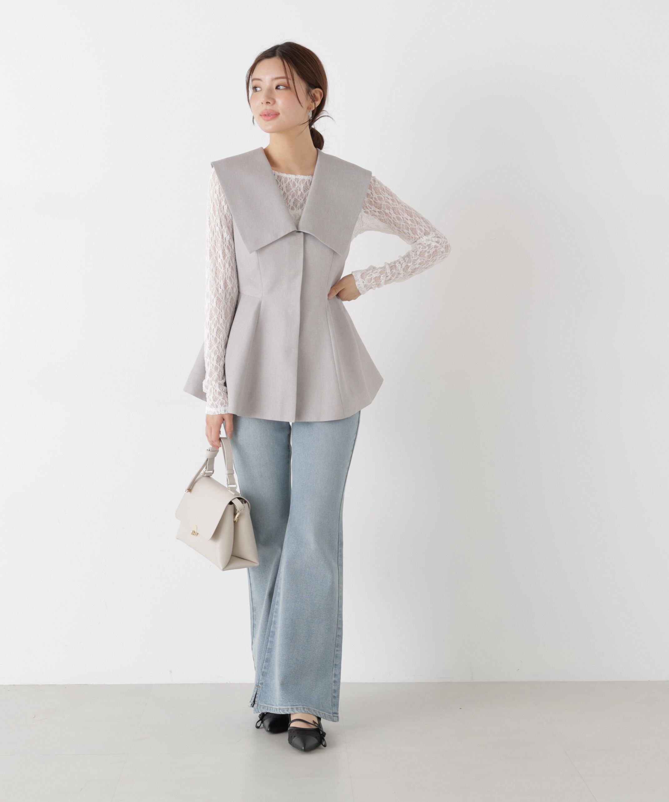 PROPORTION BODY DRESSING「〈a/mie〉ストレッチレース　26SS」|Tシャツ・カットソー|