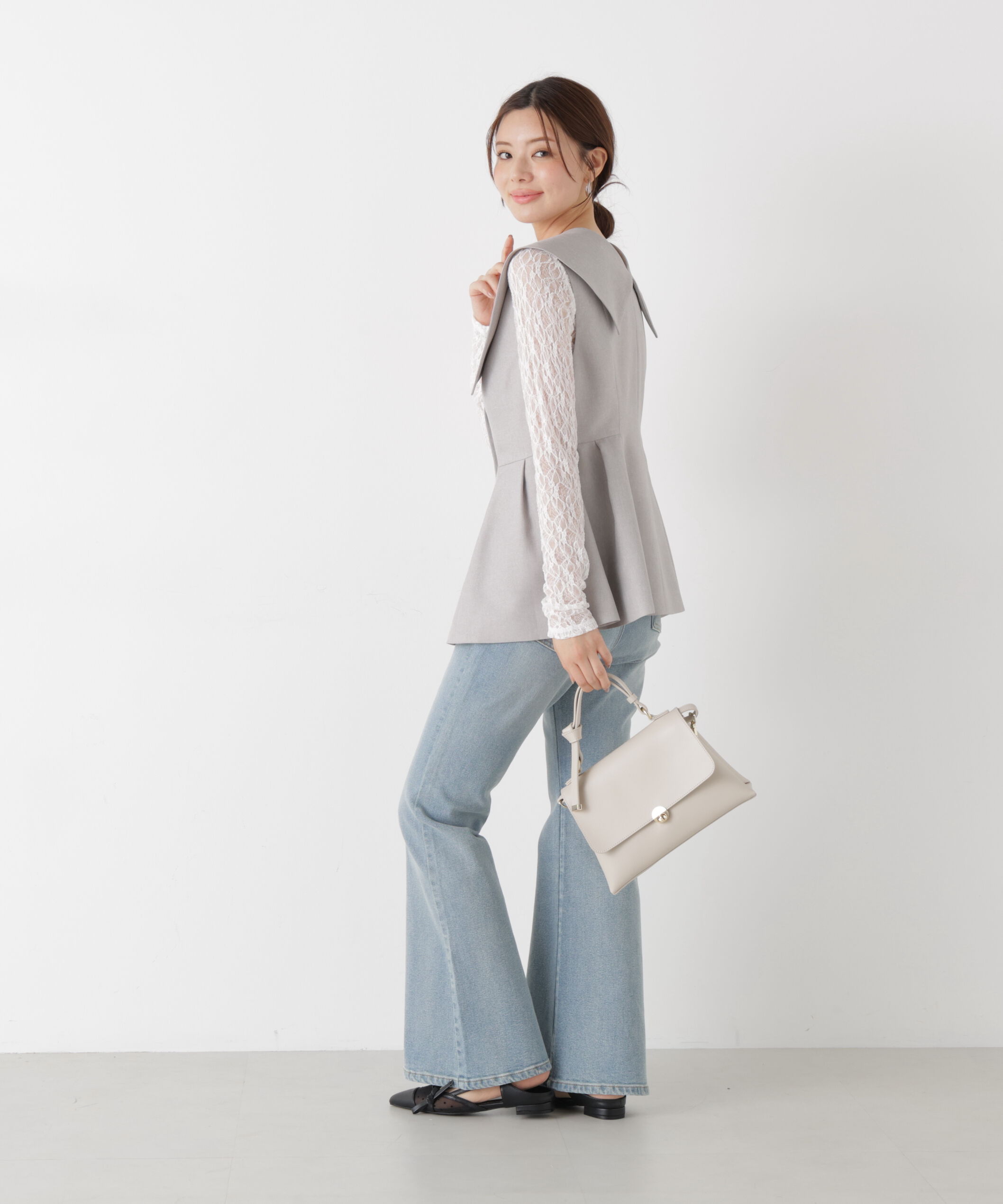 PROPORTION BODY DRESSING「〈a/mie〉ストレッチレース　26SS」|Tシャツ・カットソー|